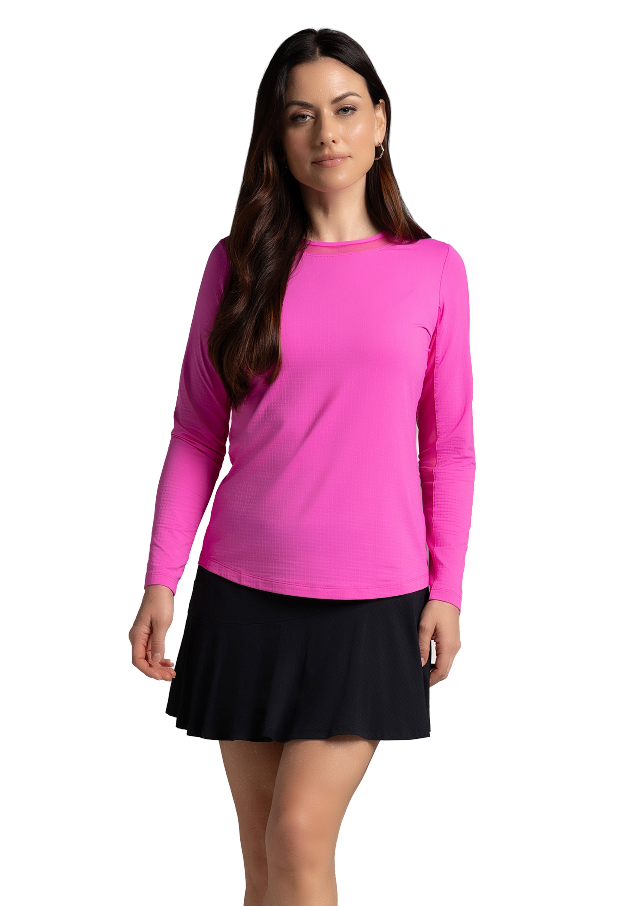 Long Sleeve Crew Neck with Mesh