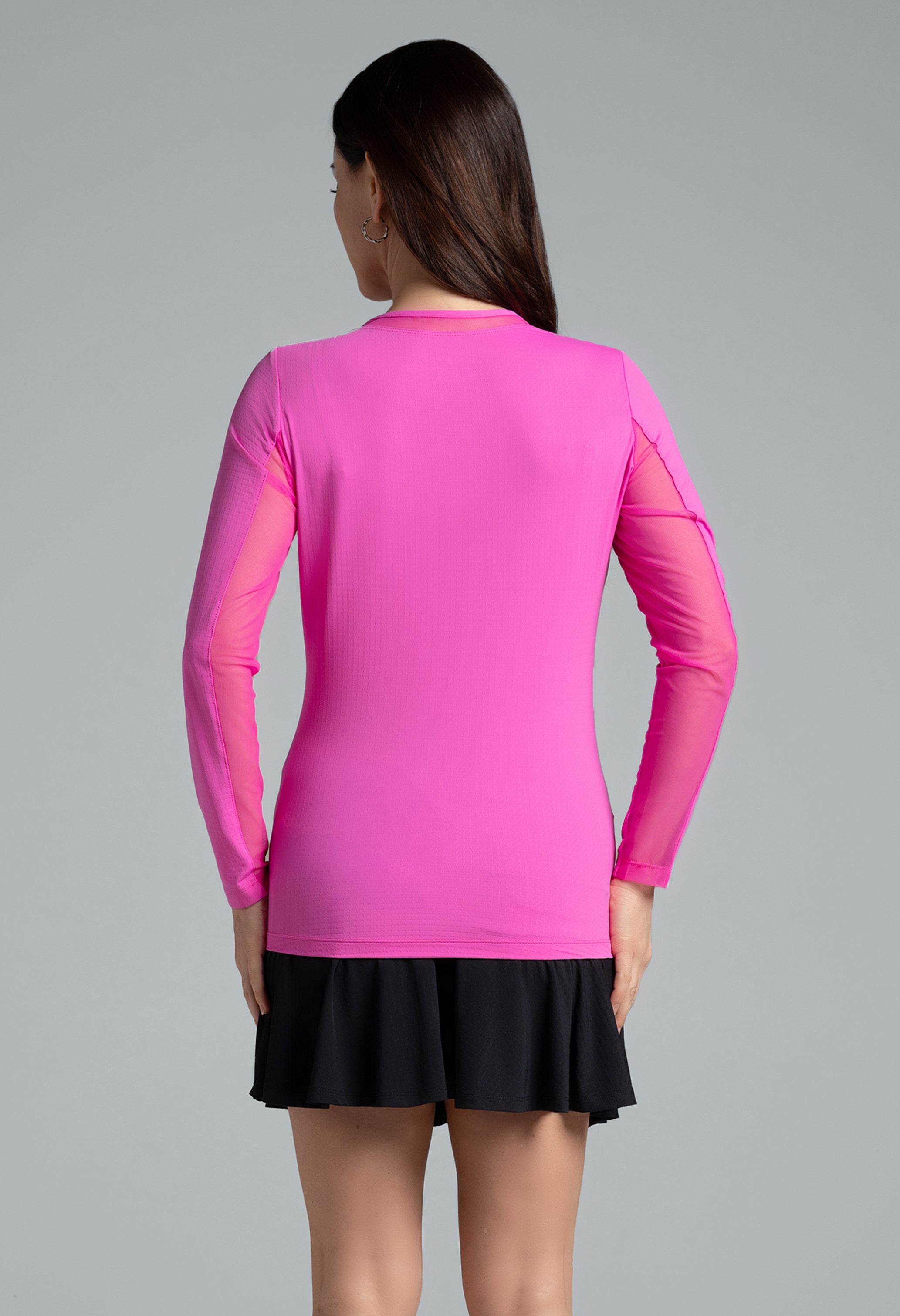 Long Sleeve Crew Neck with Mesh