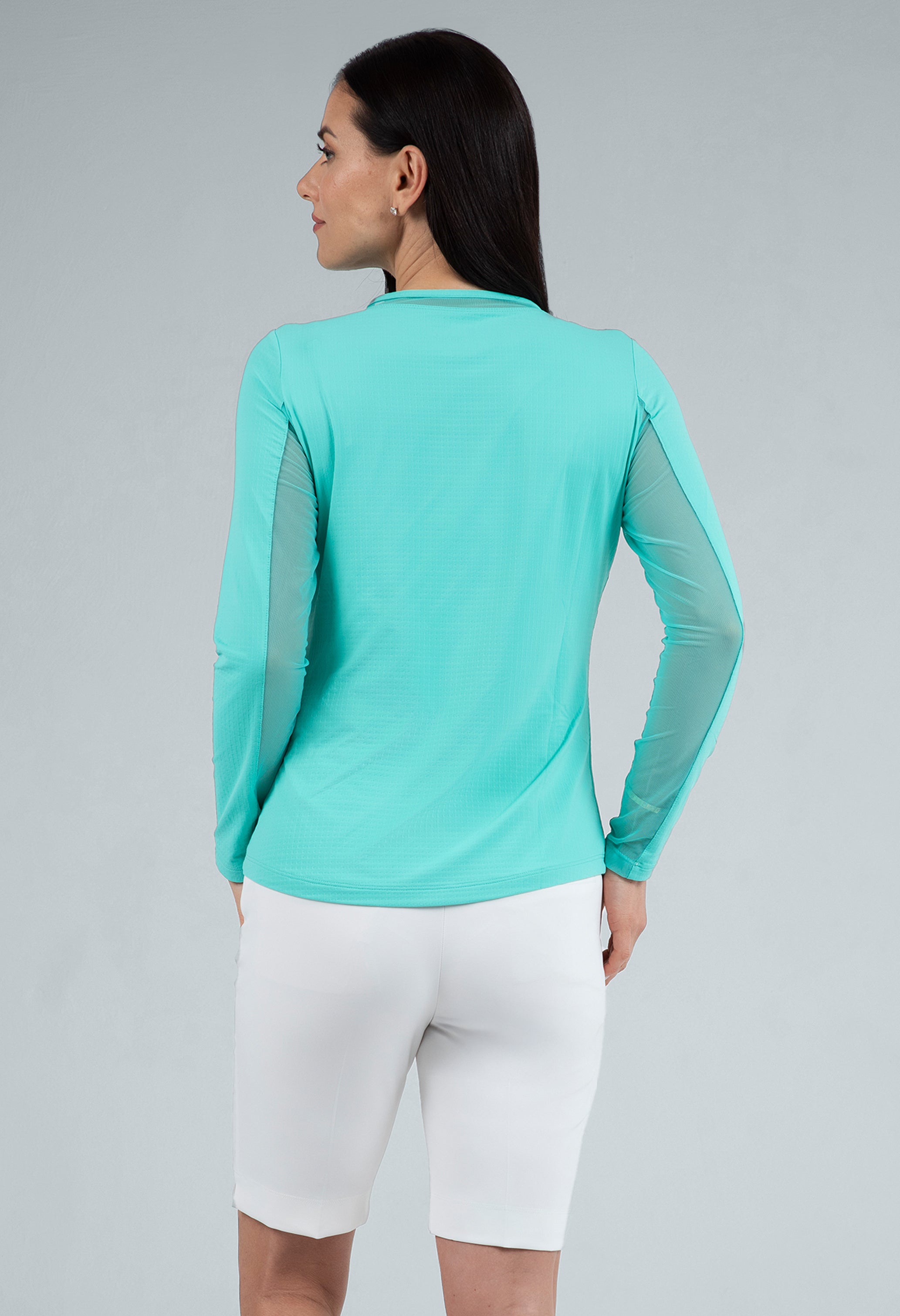 Long Sleeve Crew Neck with Mesh
