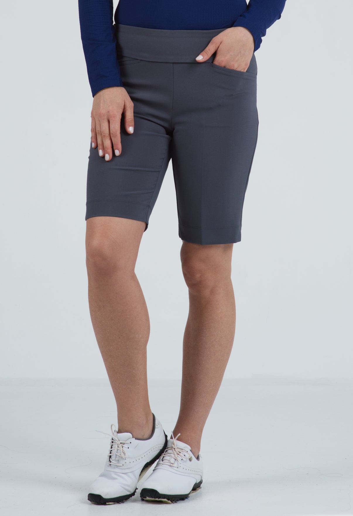 IBKÜL - Stain resistant Solid Women's Shorts - 73000 - Color: Charcoal