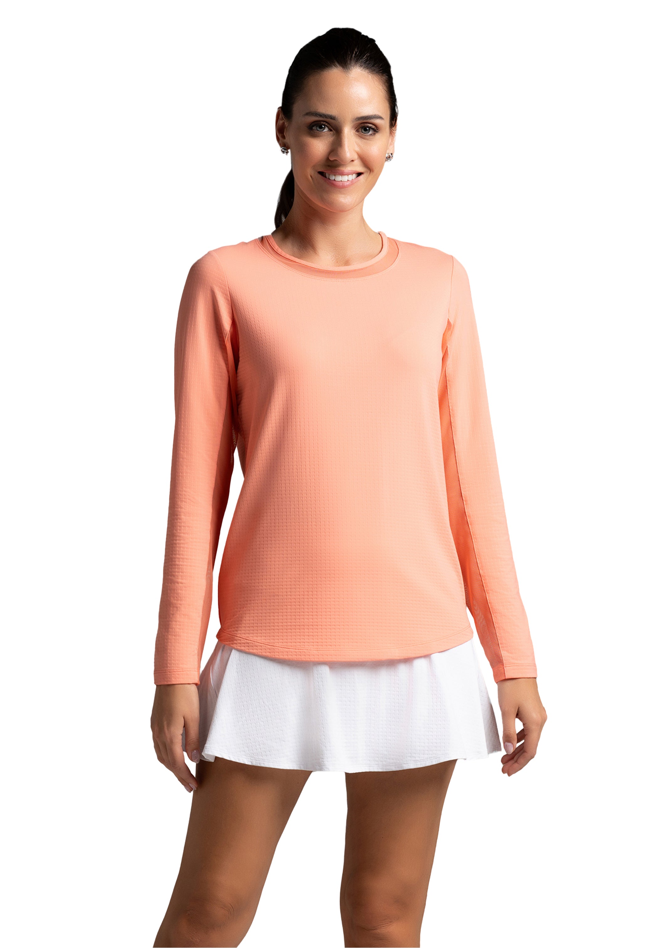 Long Sleeve Crew Neck with Mesh