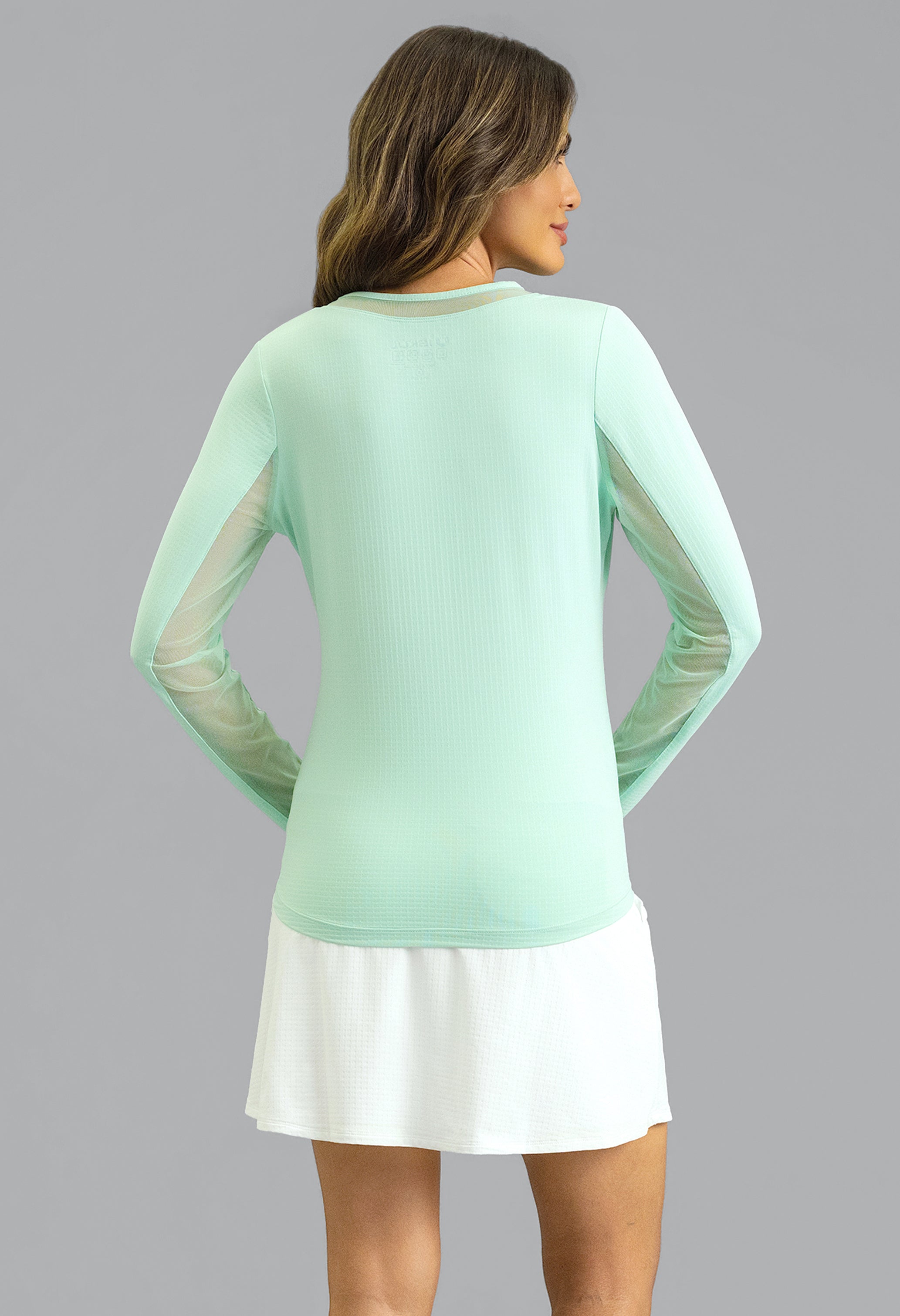 Long Sleeve Crew Neck with Mesh
