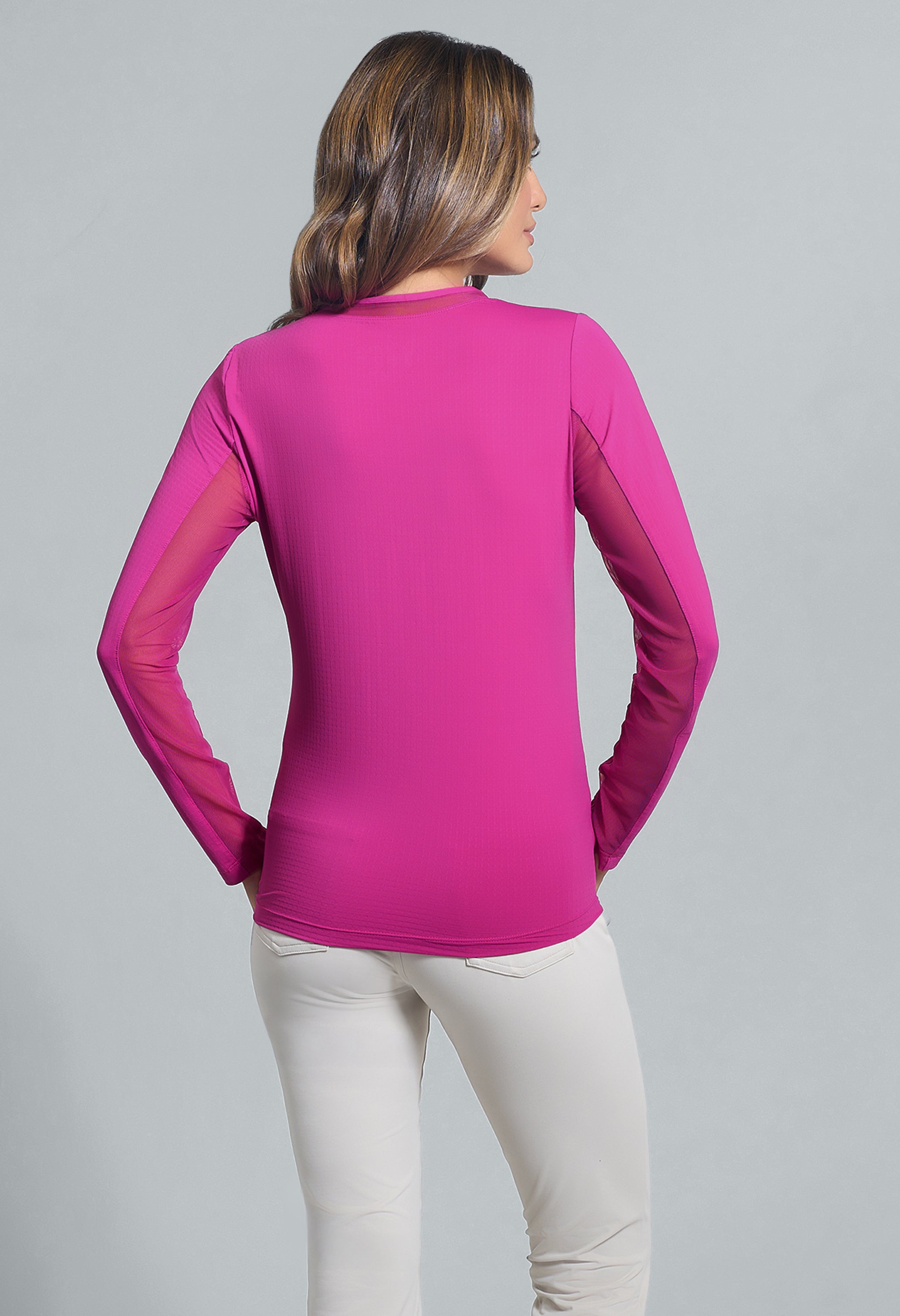 Long Sleeve Crew Neck with Mesh