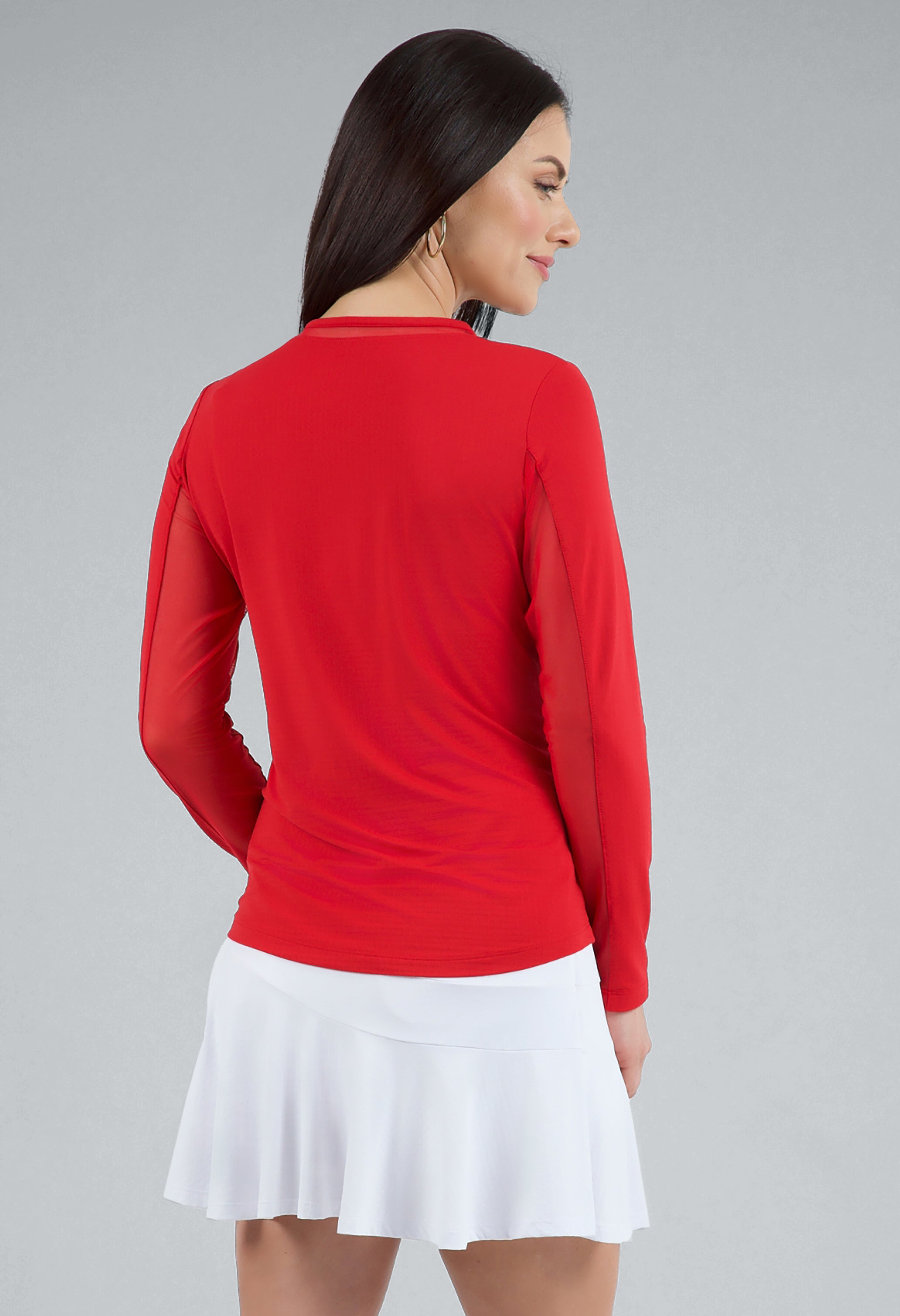 Long Sleeve Crew Neck with Mesh