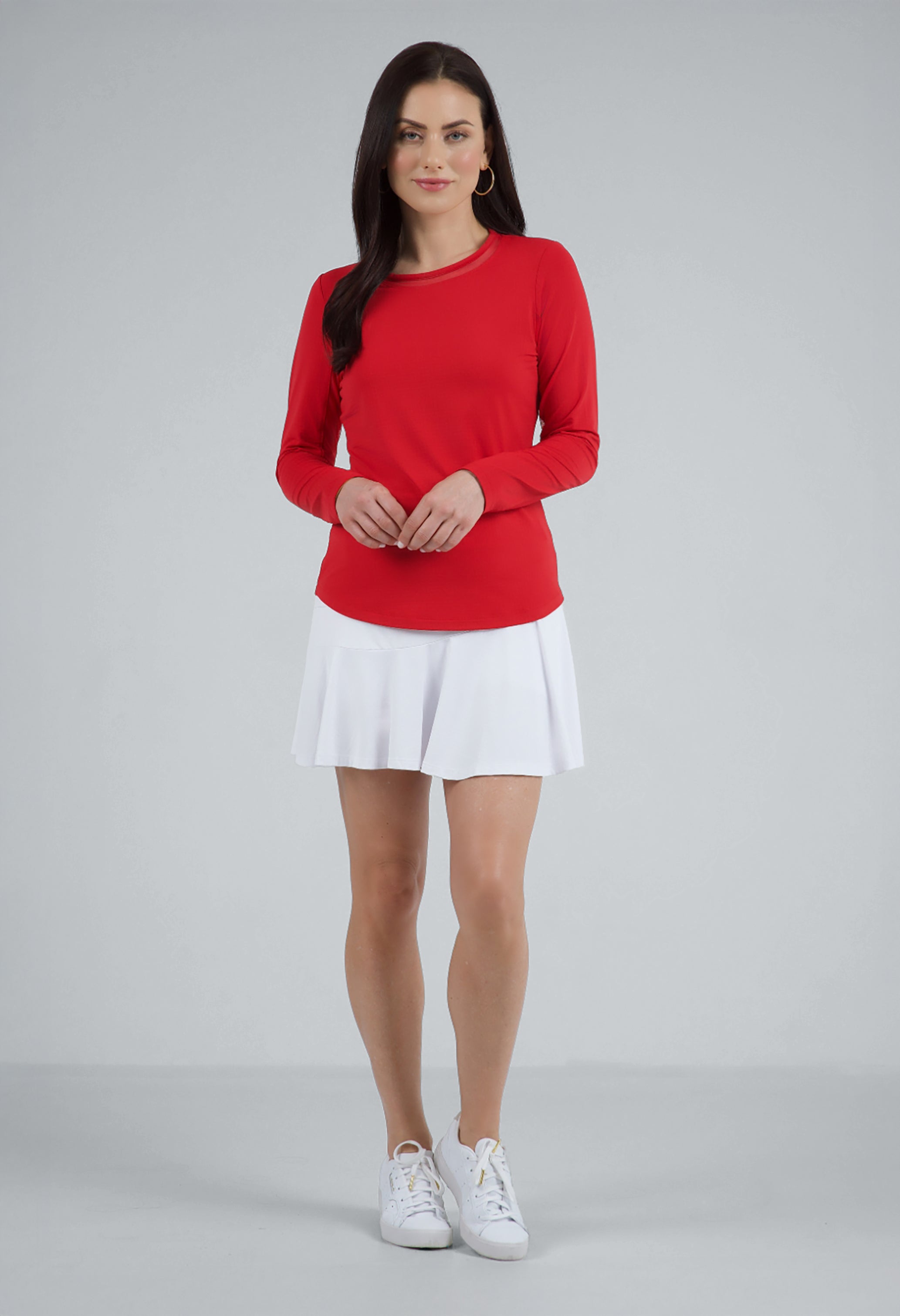 Long Sleeve Crew Neck with Mesh