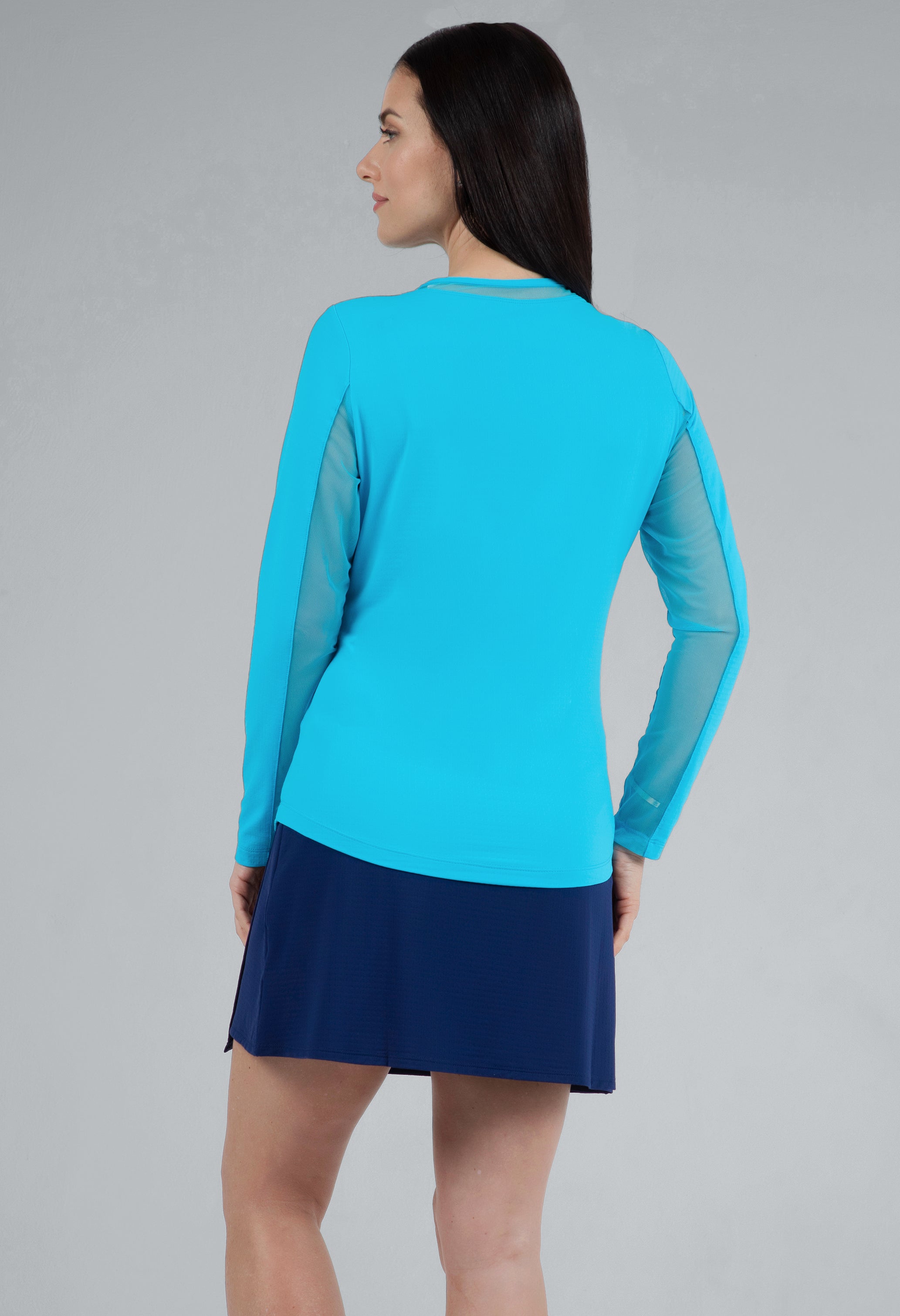Long Sleeve Crew Neck with Mesh