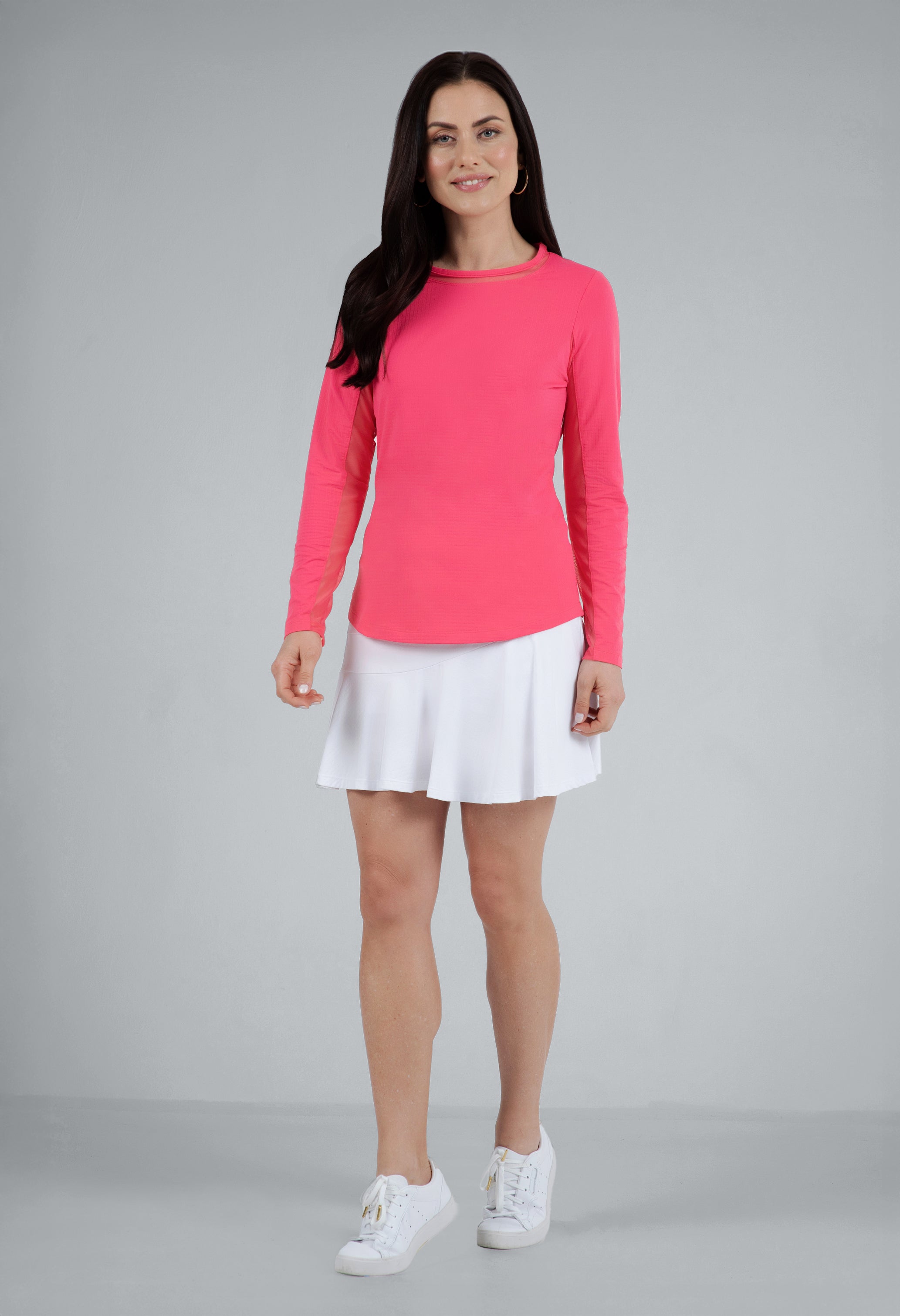 Long Sleeve Crew Neck with Mesh