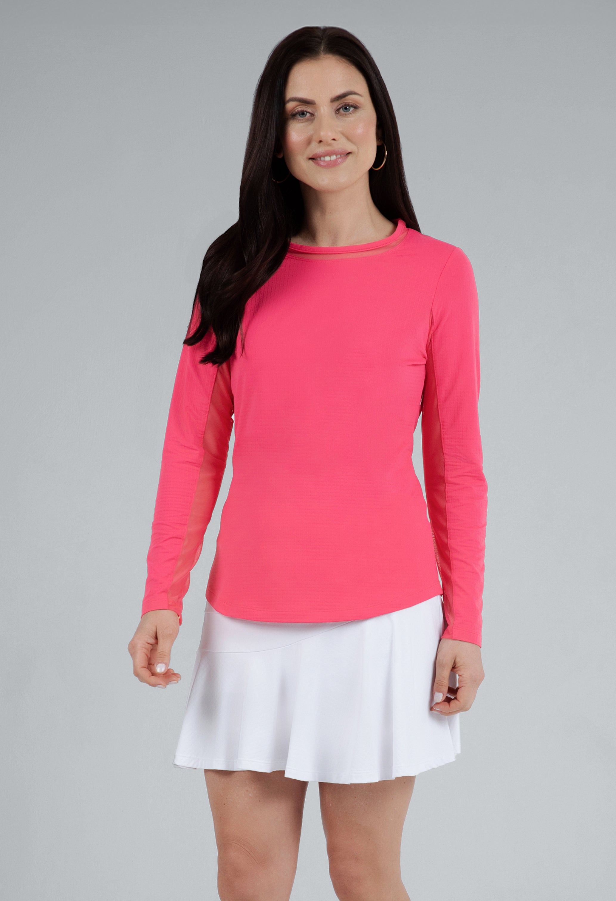 Long Sleeve Crew Neck with Mesh