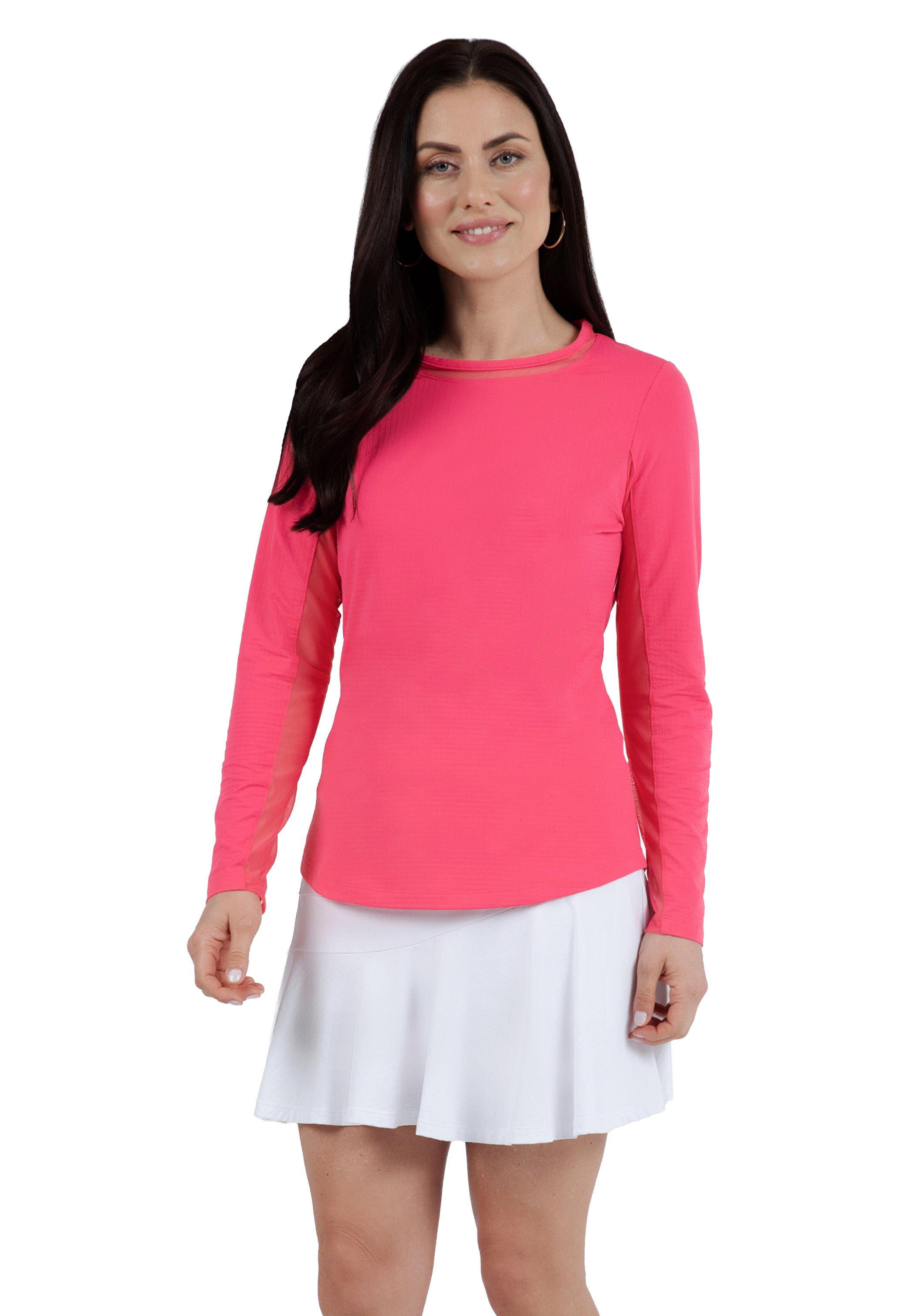 Long Sleeve Crew Neck with Mesh
