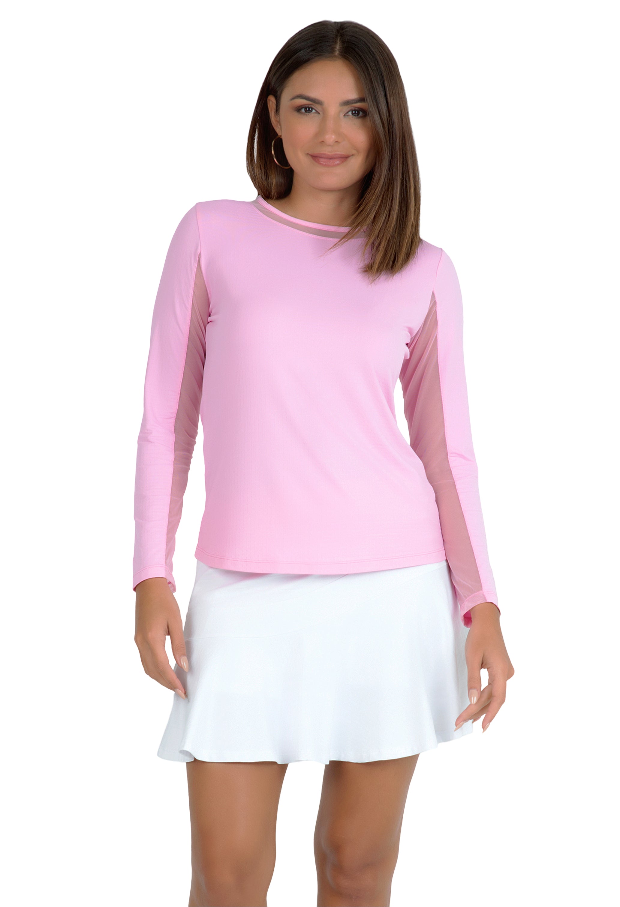 Long Sleeve Crew Neck with Mesh