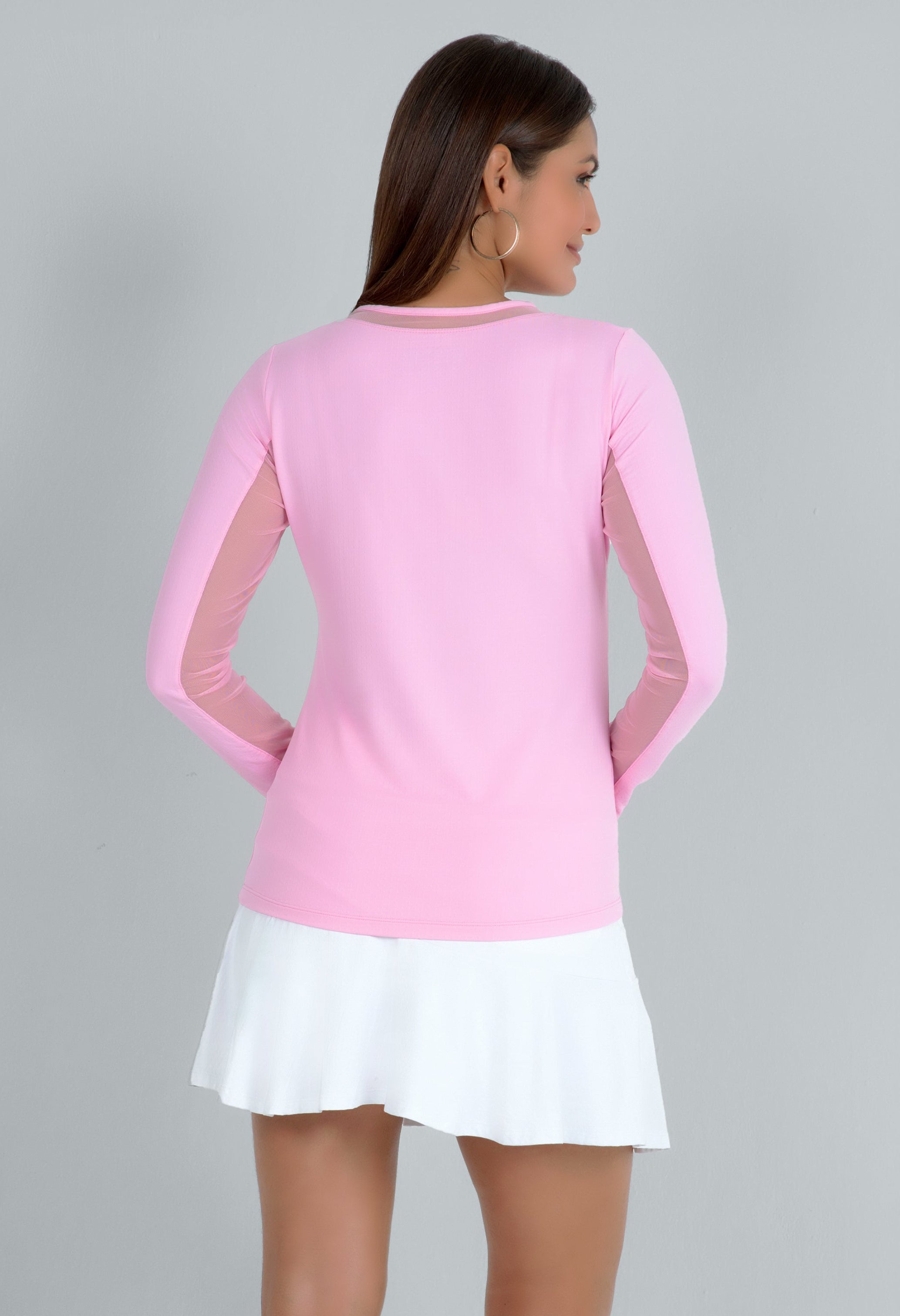 Long Sleeve Crew Neck with Mesh