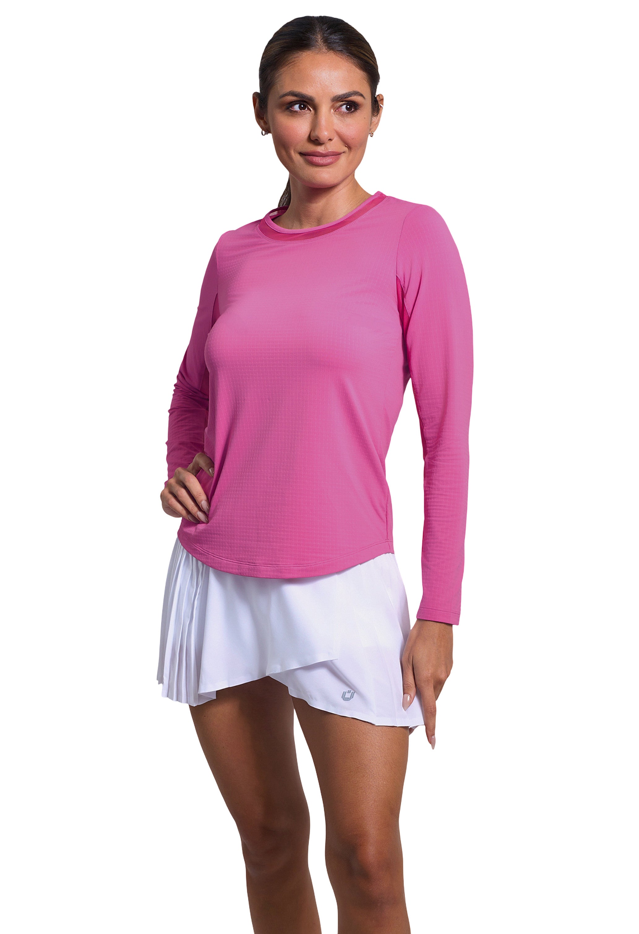 Long Sleeve Crew Neck with Mesh
