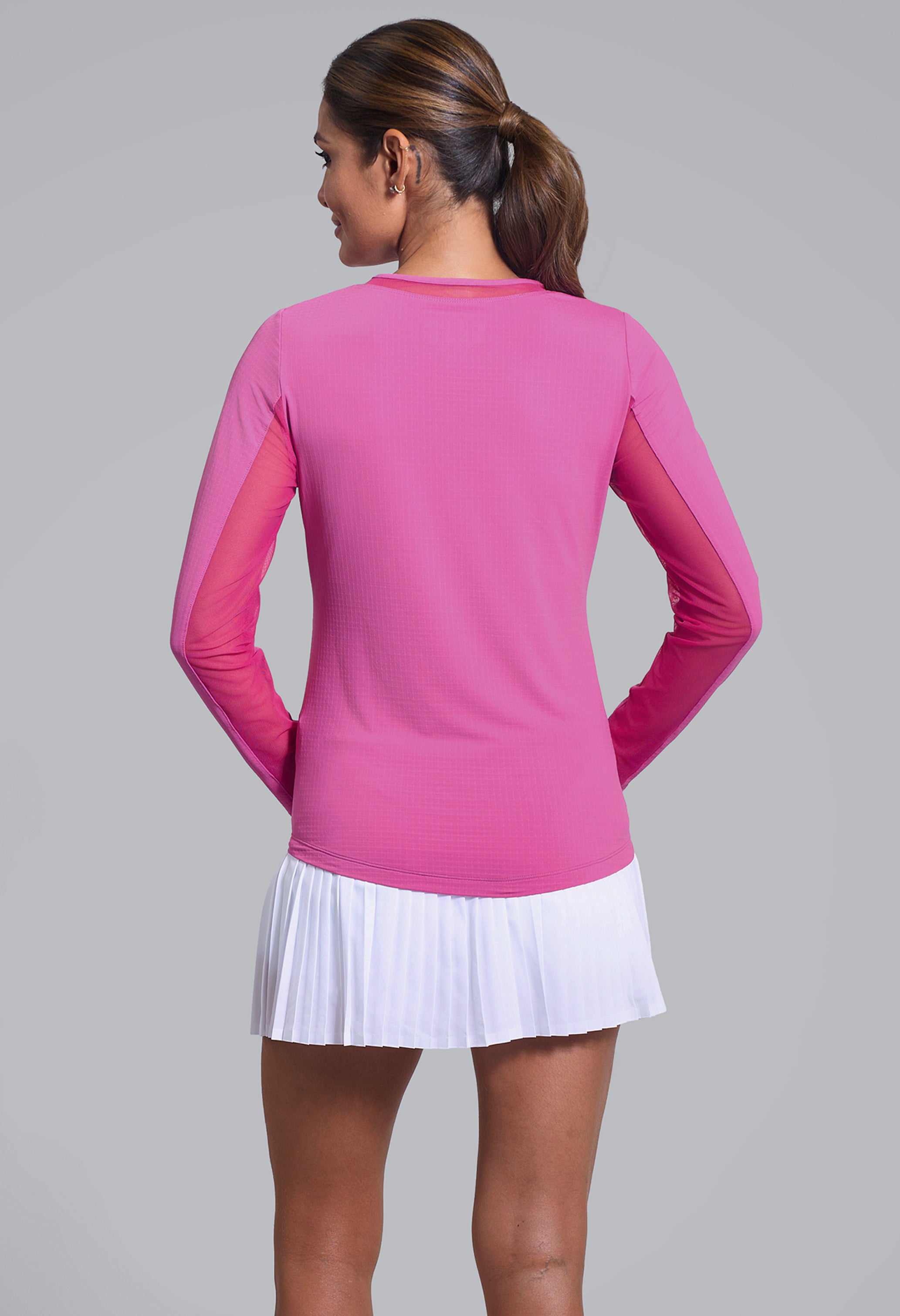 Long Sleeve Crew Neck with Mesh