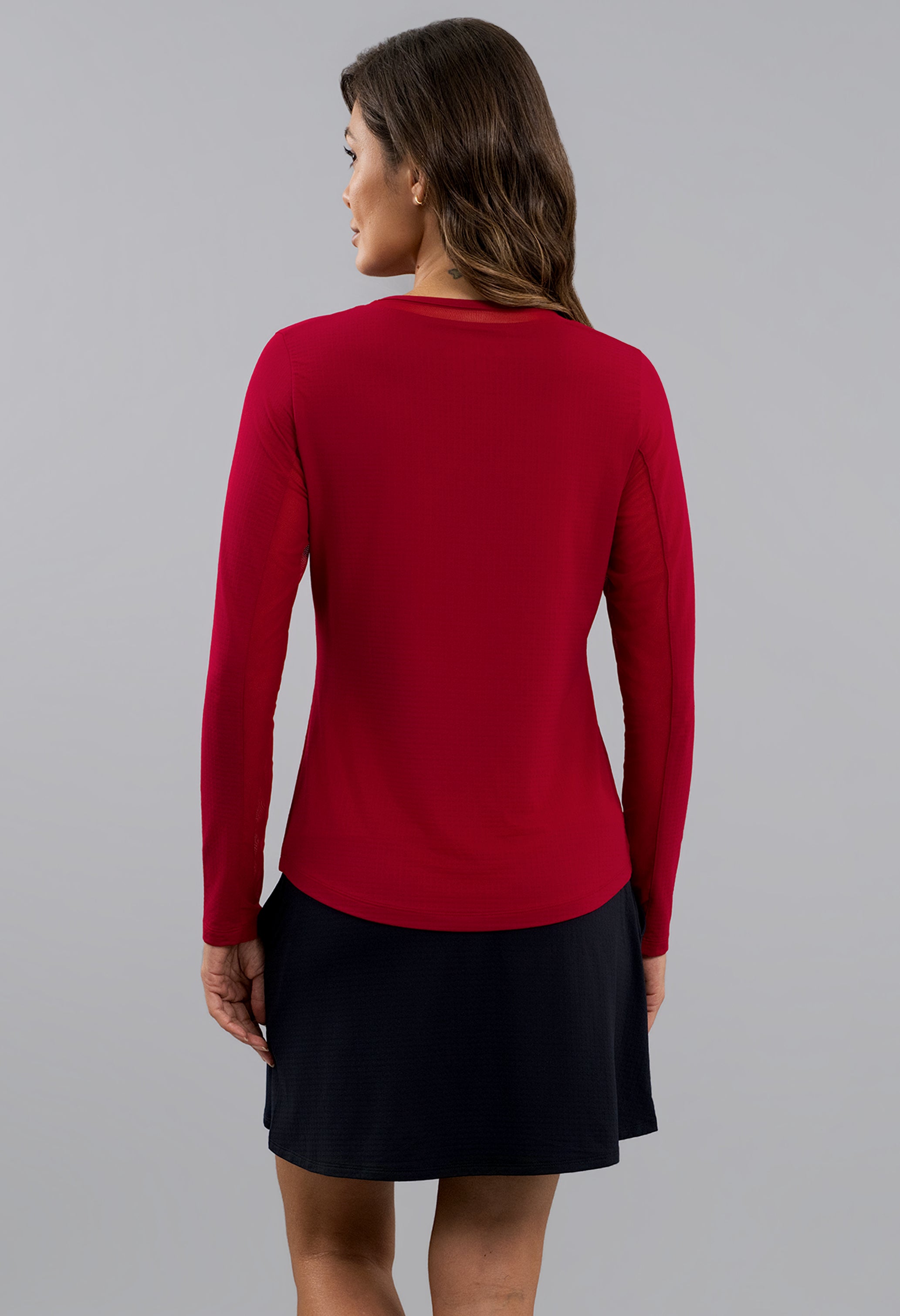 Long Sleeve Crew Neck with Mesh