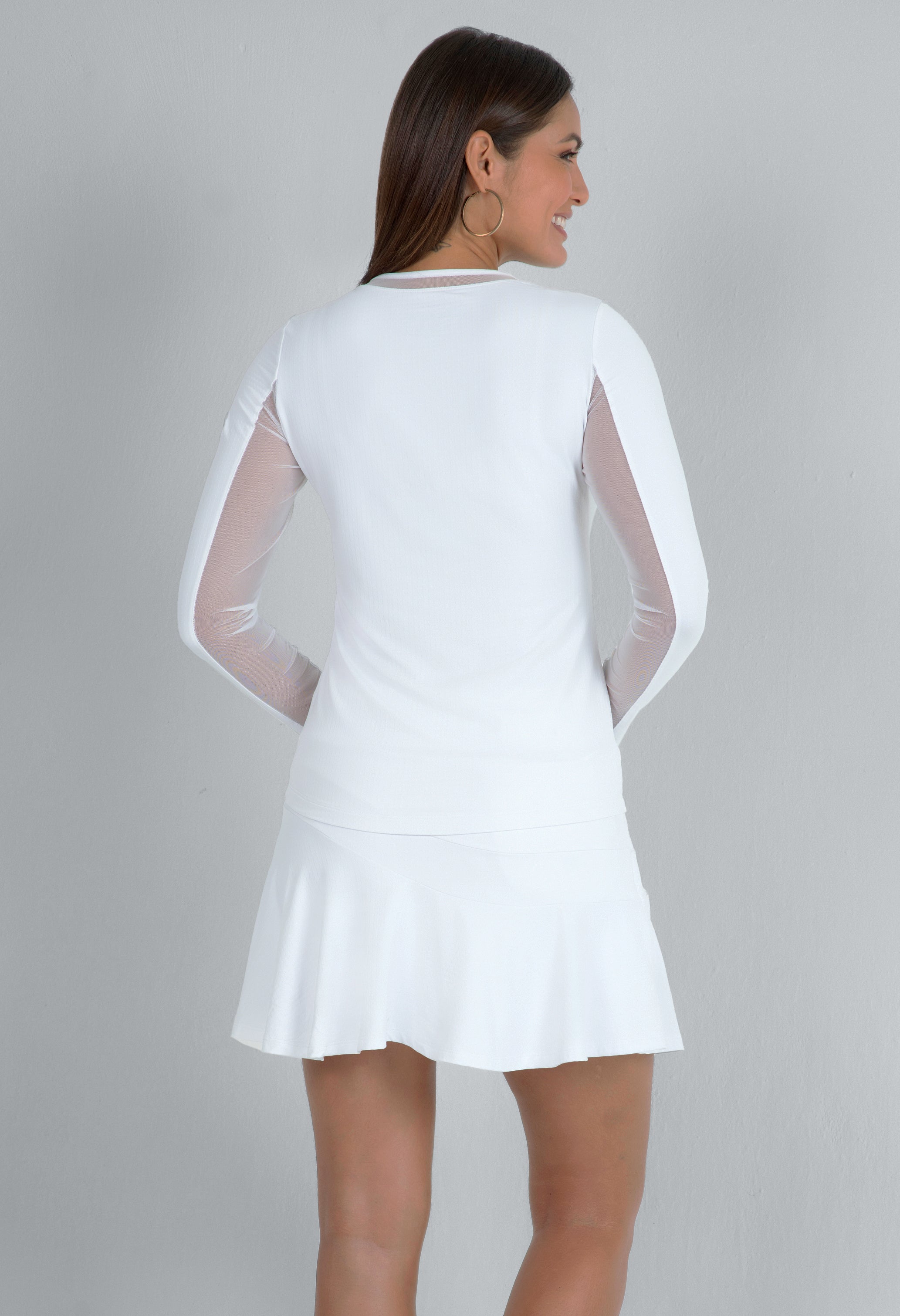 Long Sleeve Crew Neck with Mesh