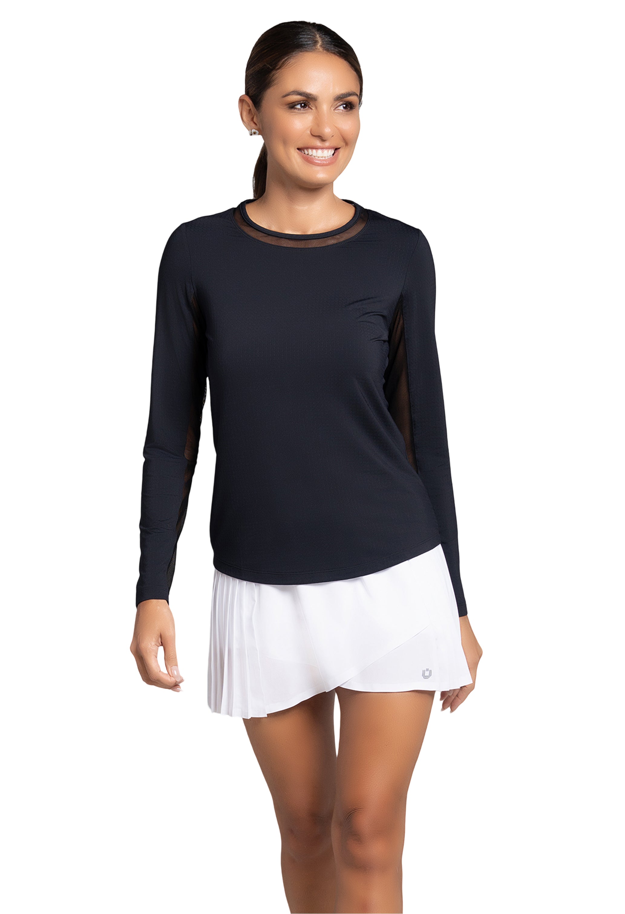 Long Sleeve Crew Neck with Mesh