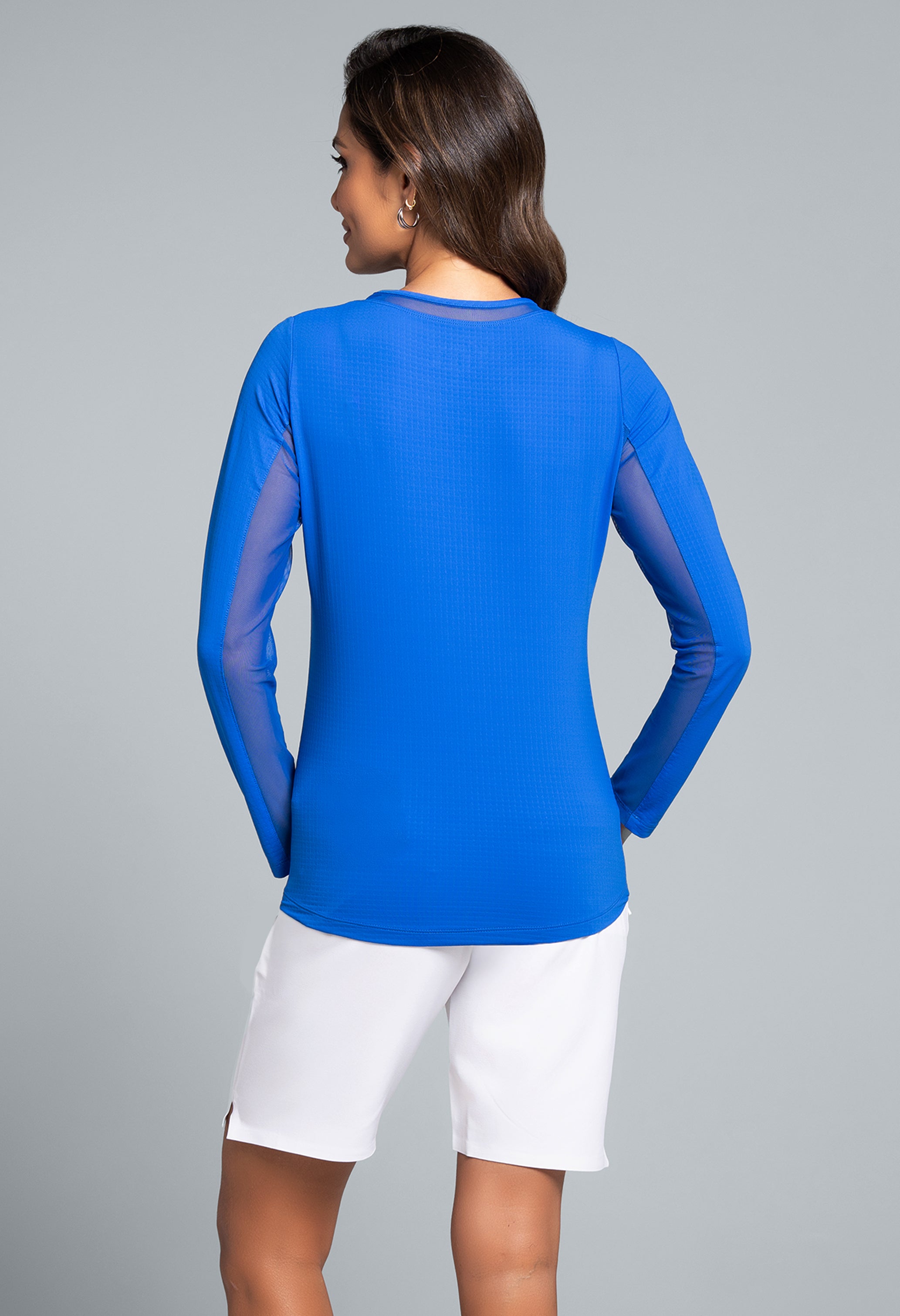 Long Sleeve Crew Neck with Mesh