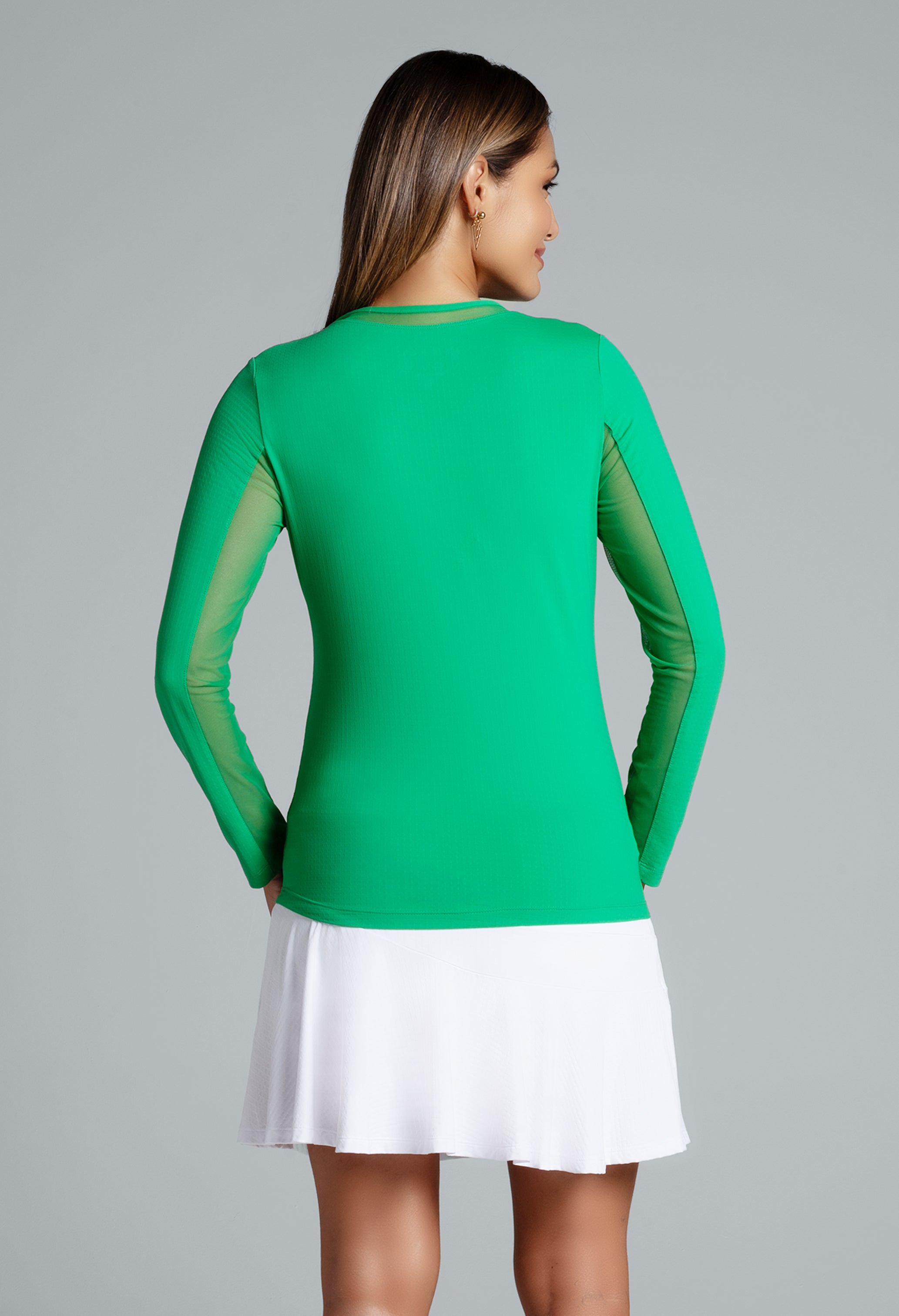 Long Sleeve Crew Neck with Mesh