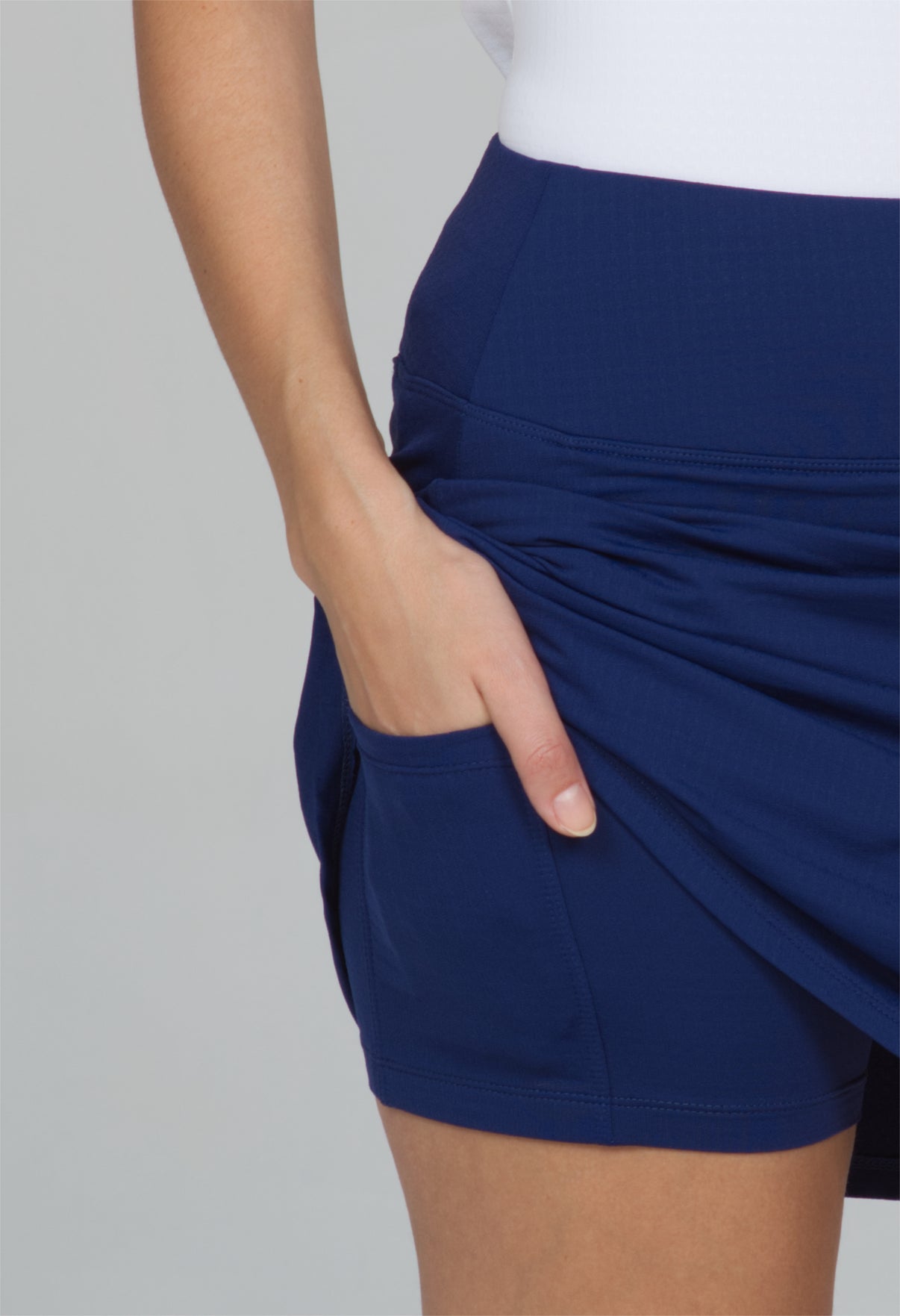 IBKÜL - Solid Faux Wrap Skort - 26000 - Color: Navy