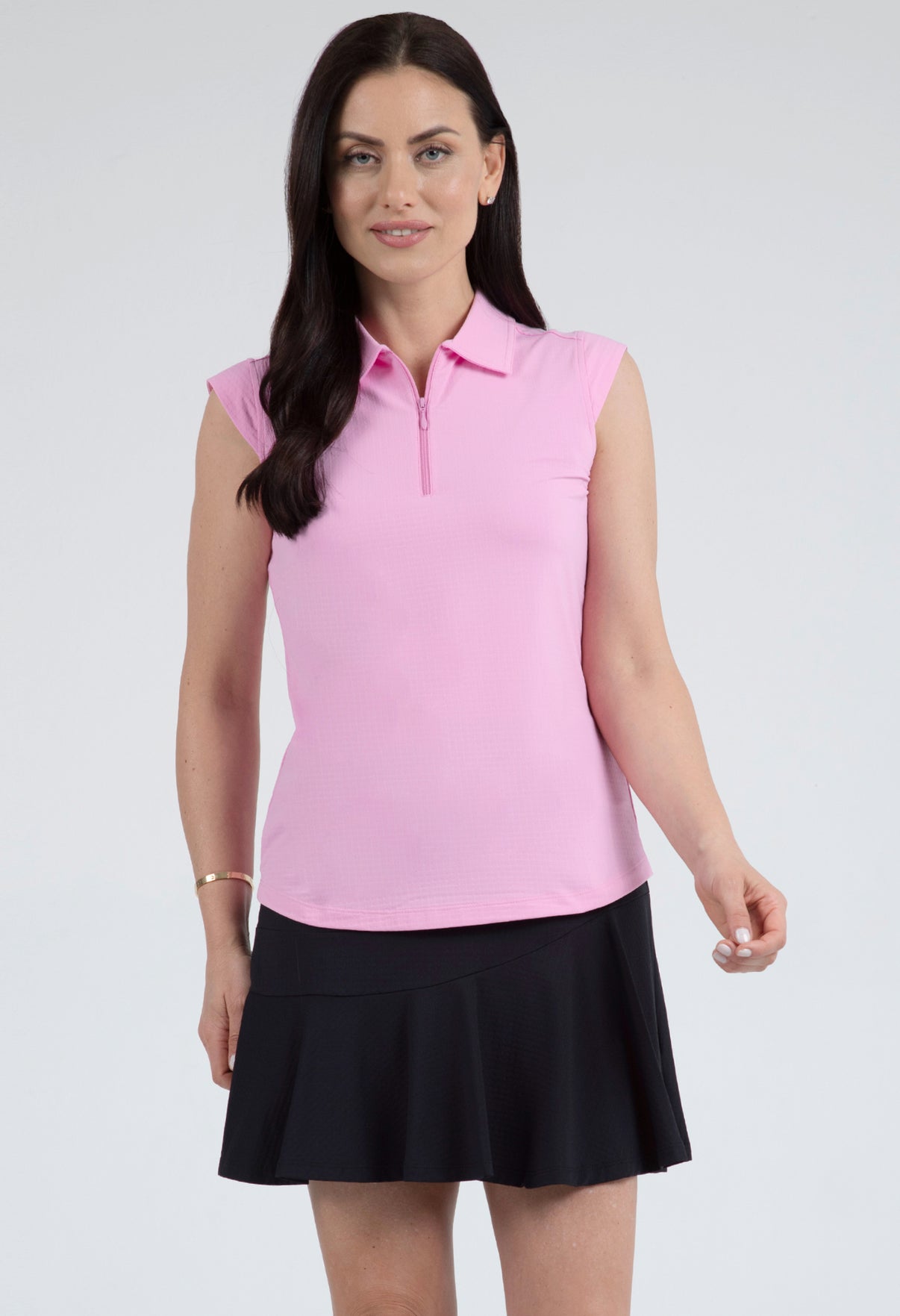 IBKÜL - Solid Sleeveless Polo - 84000 - Color: Candy Pink