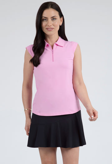 Solid Sleeveless Polo