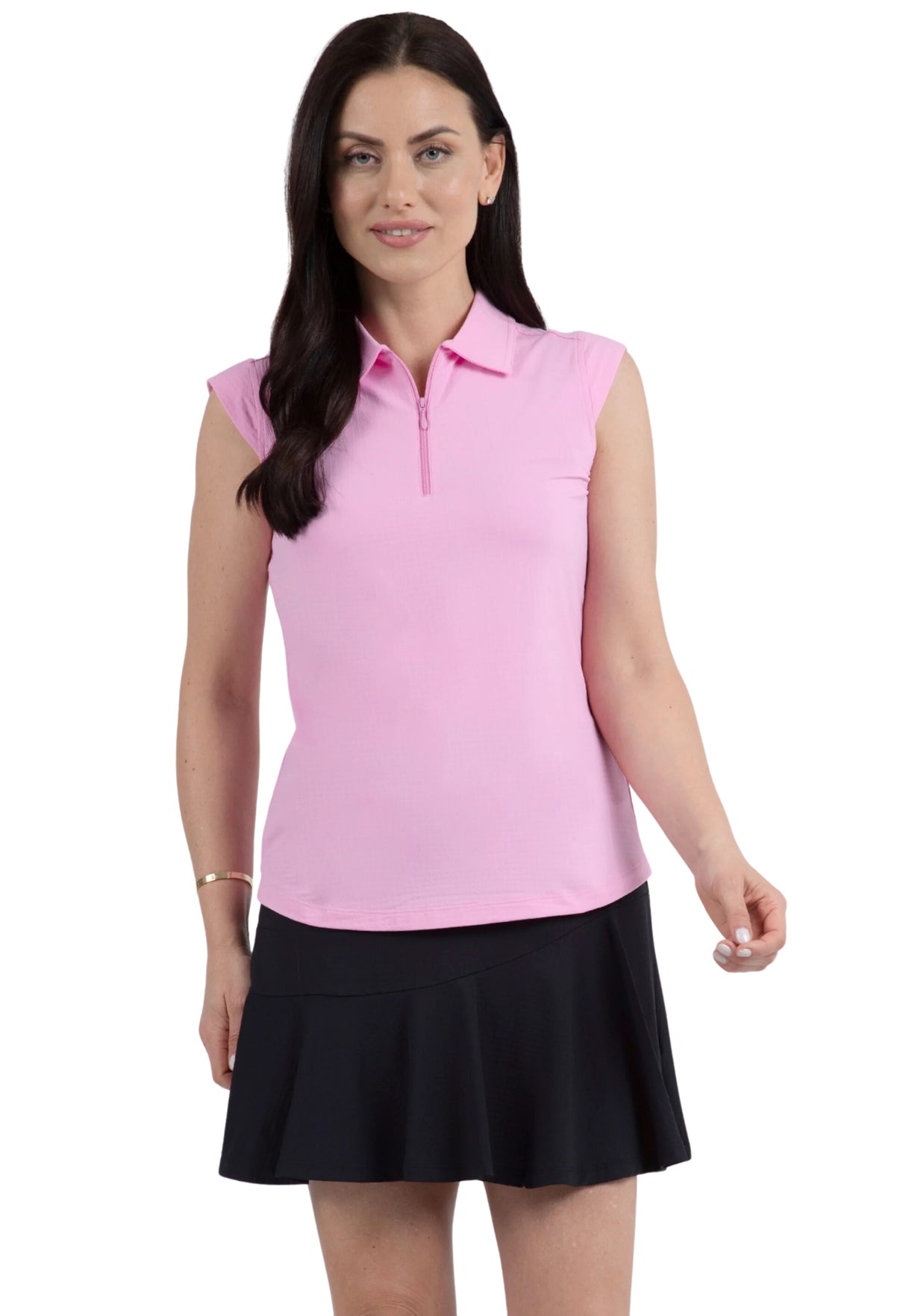 IBKÜL - Solid Sleeveless Polo - 84000 - Color: Candy Pink