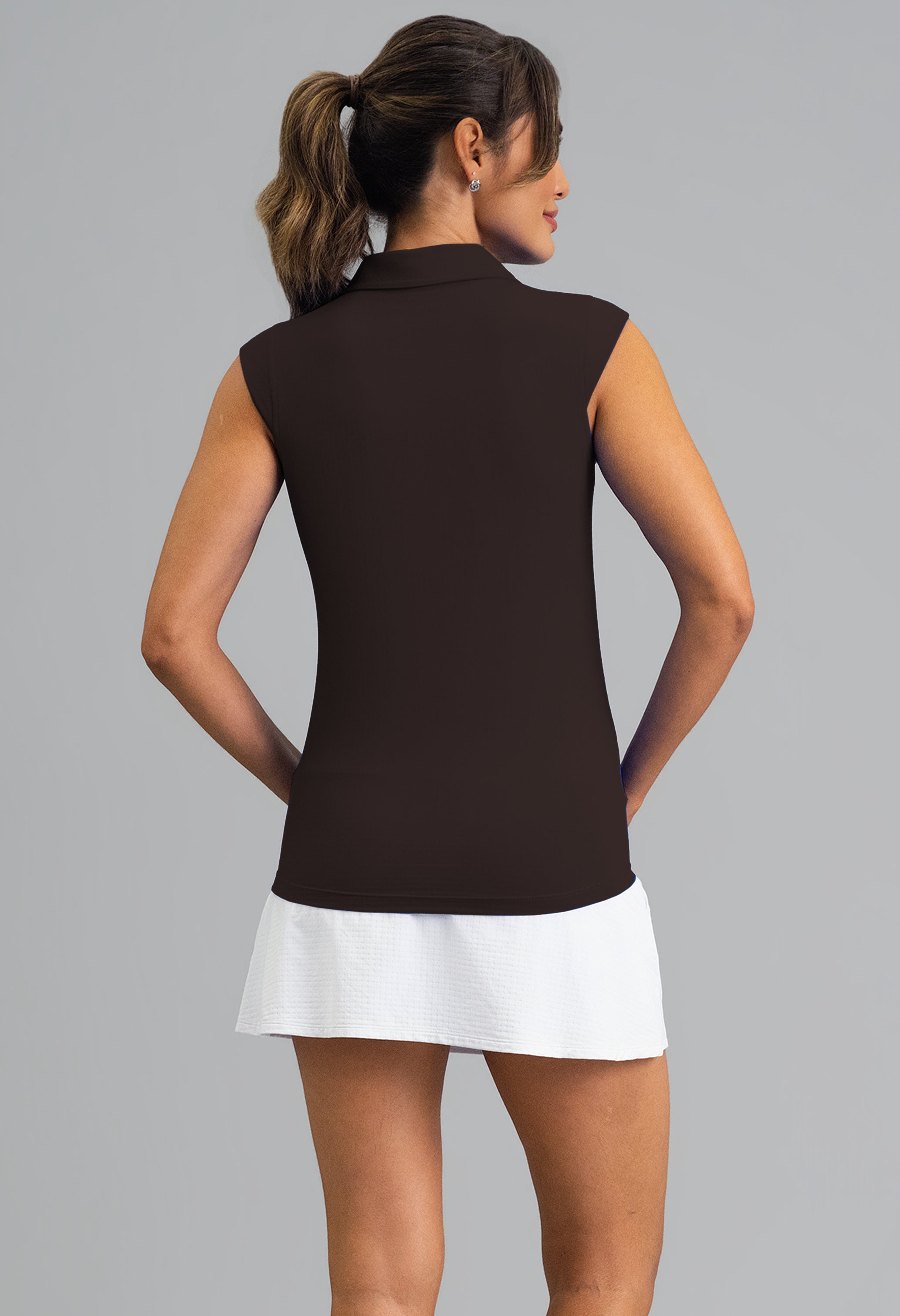 Solid Sleeveless Polo
