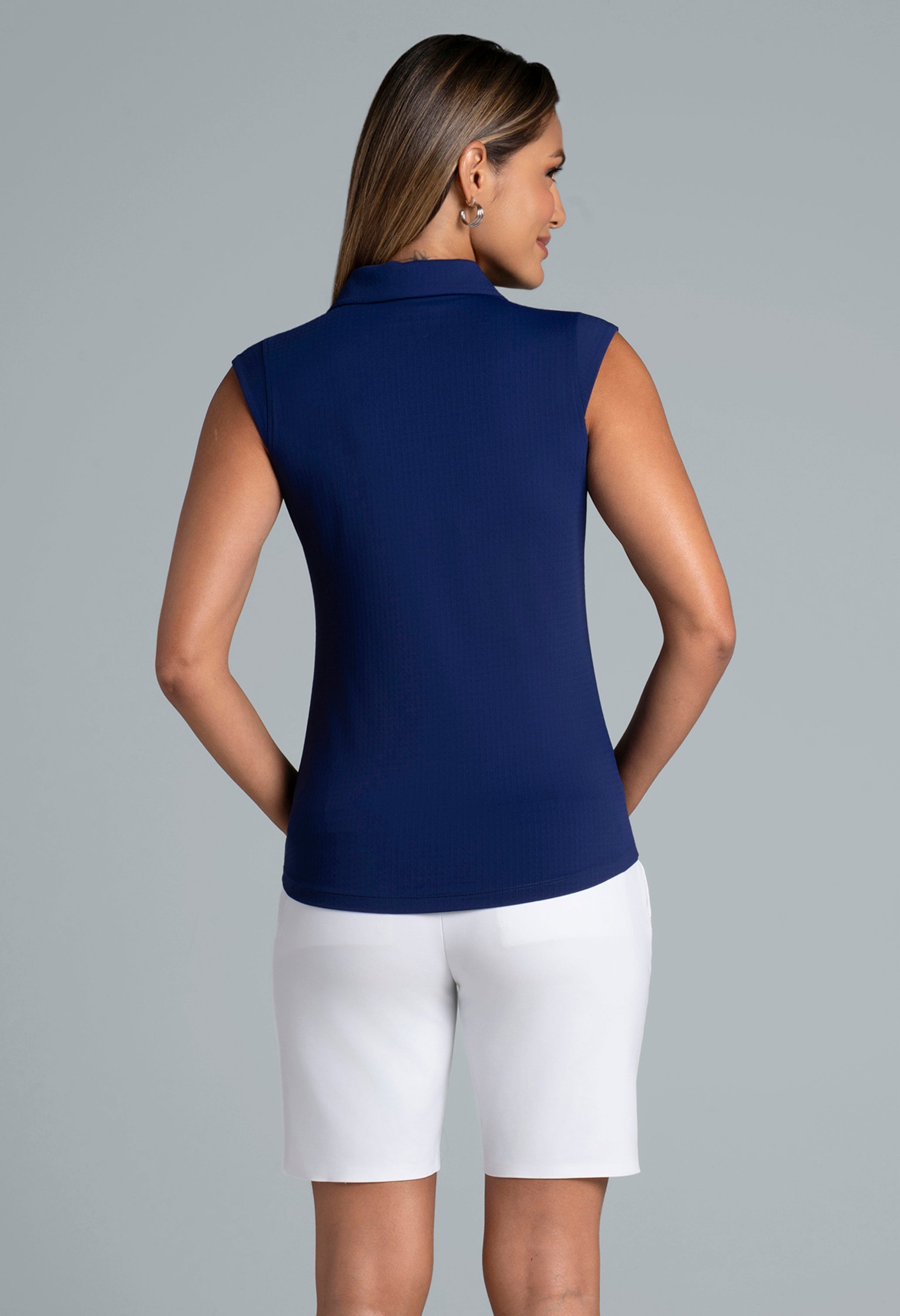 Solid Sleeveless Polo
