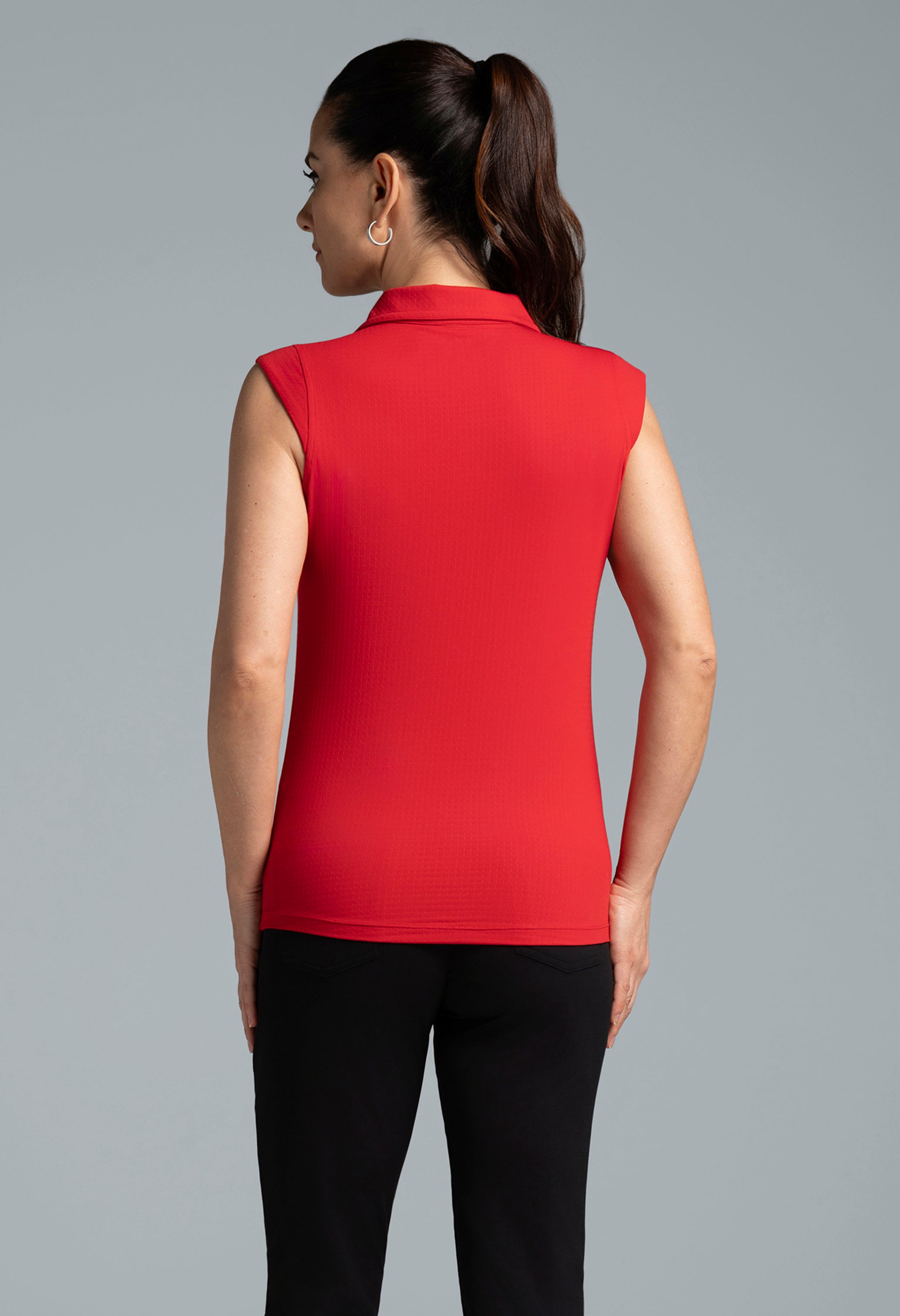 Solid Sleeveless Polo