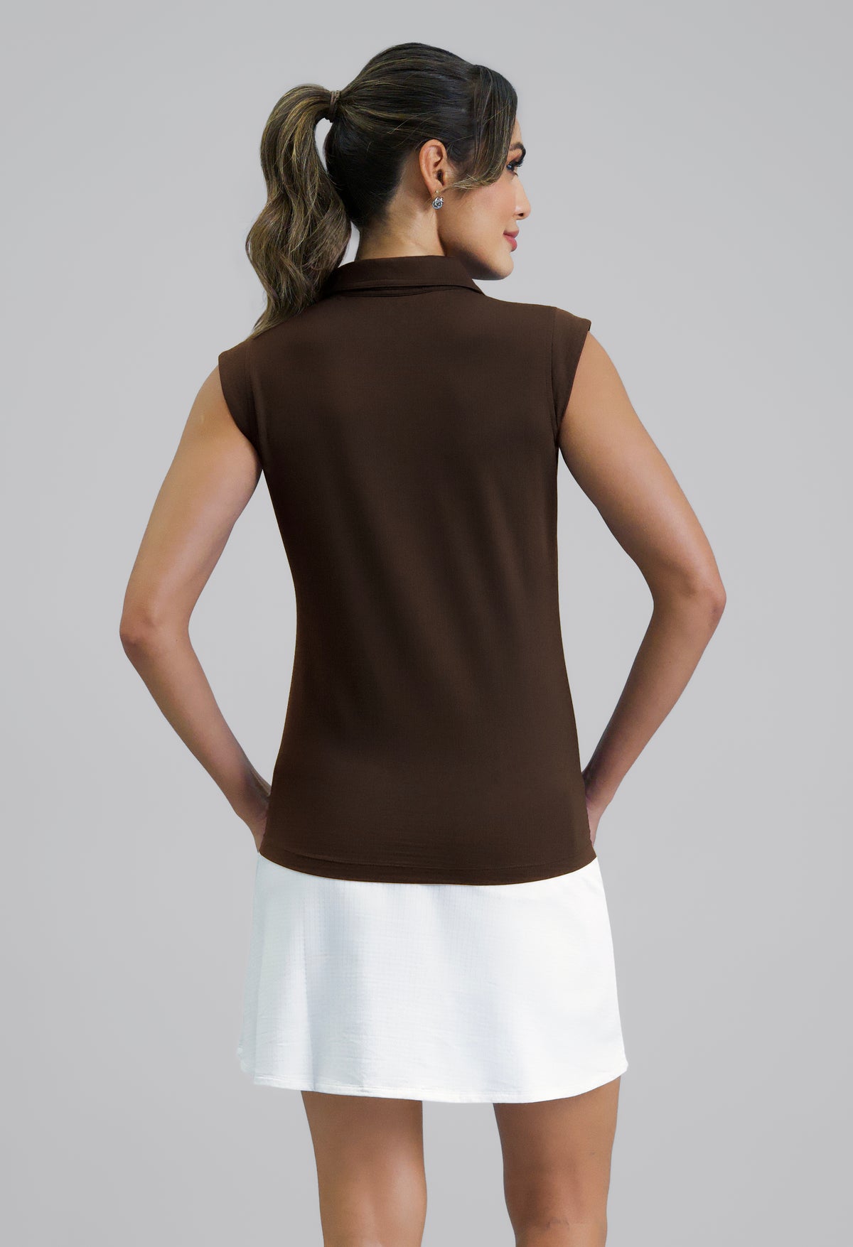 Solid Sleeveless Polo