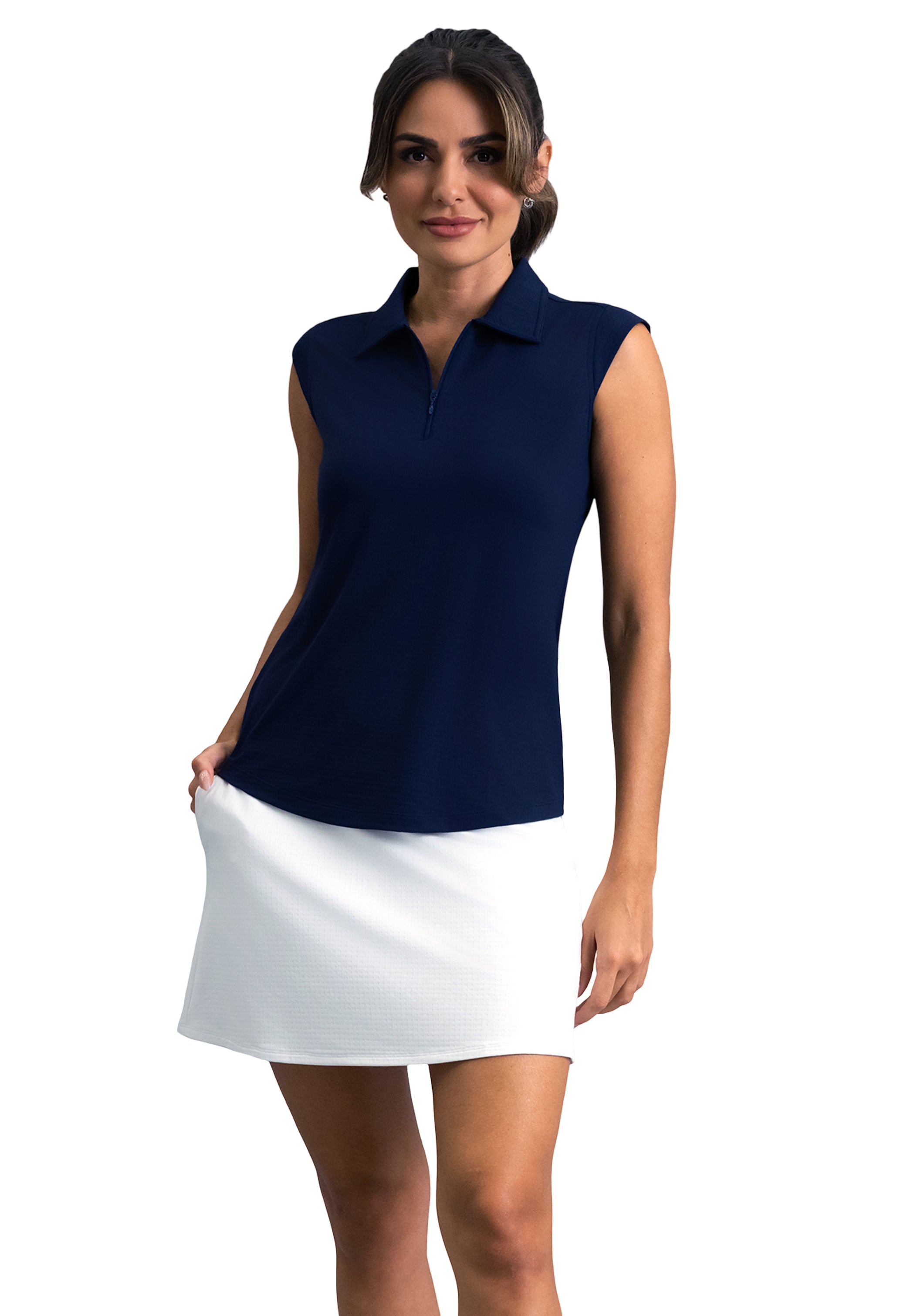 Solid Sleeveless Polo