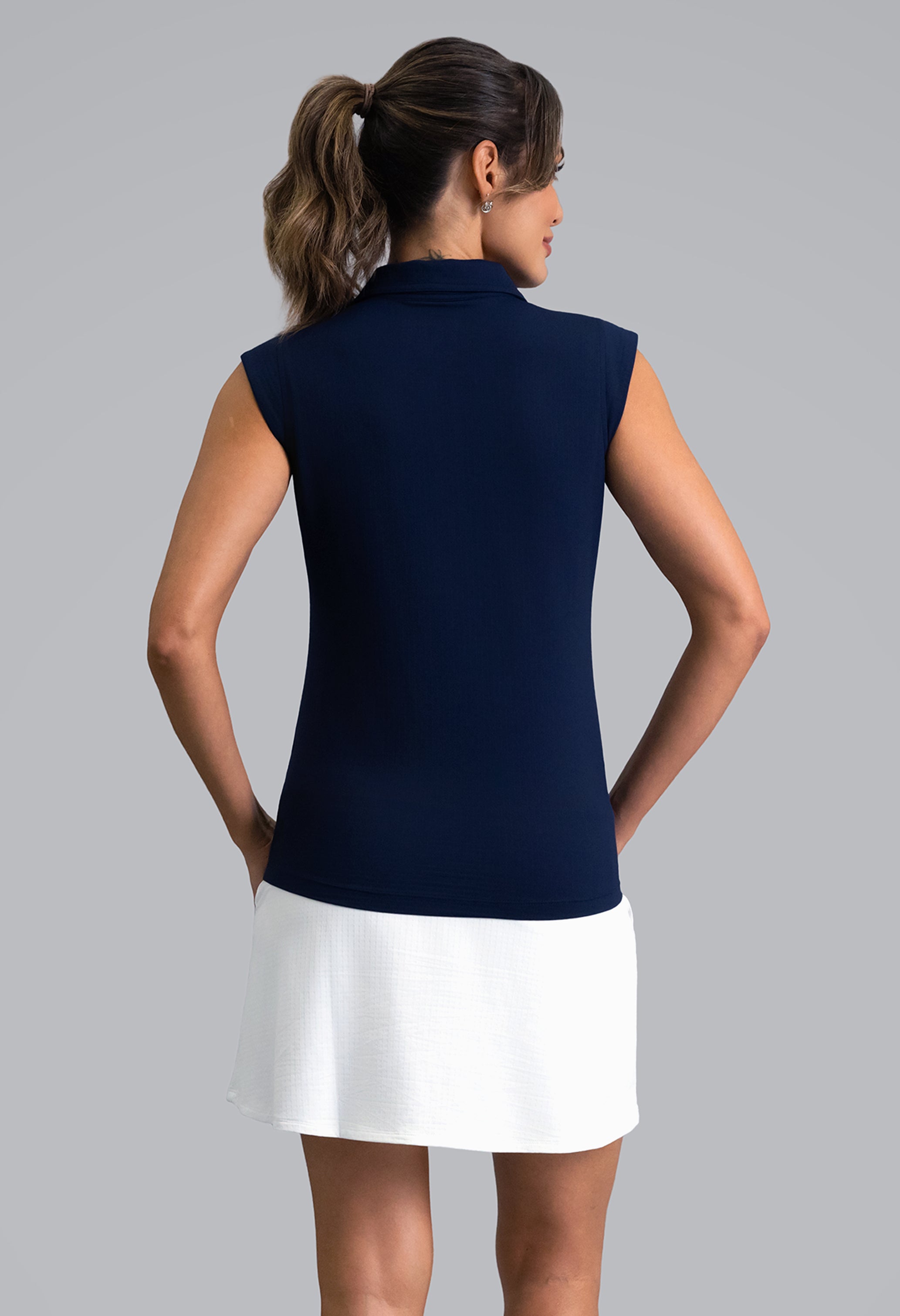 Solid Sleeveless Polo