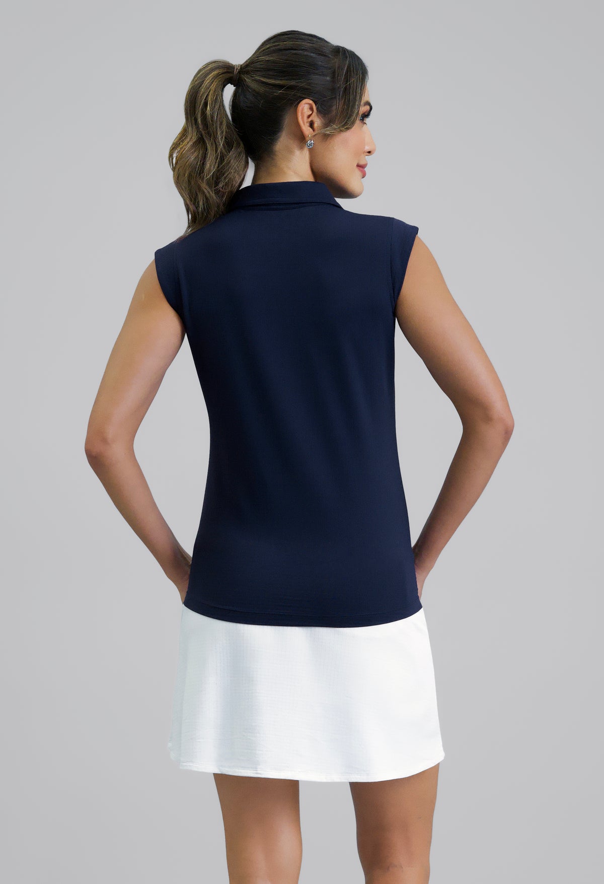 Solid Sleeveless Polo