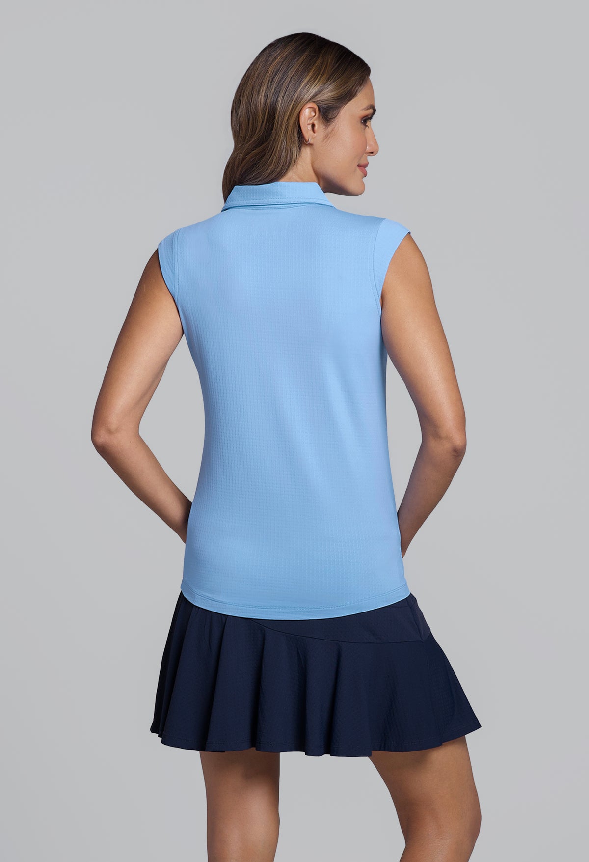Solid Sleeveless Polo