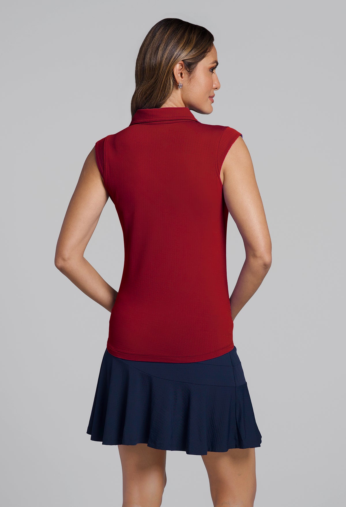 Solid Sleeveless Polo