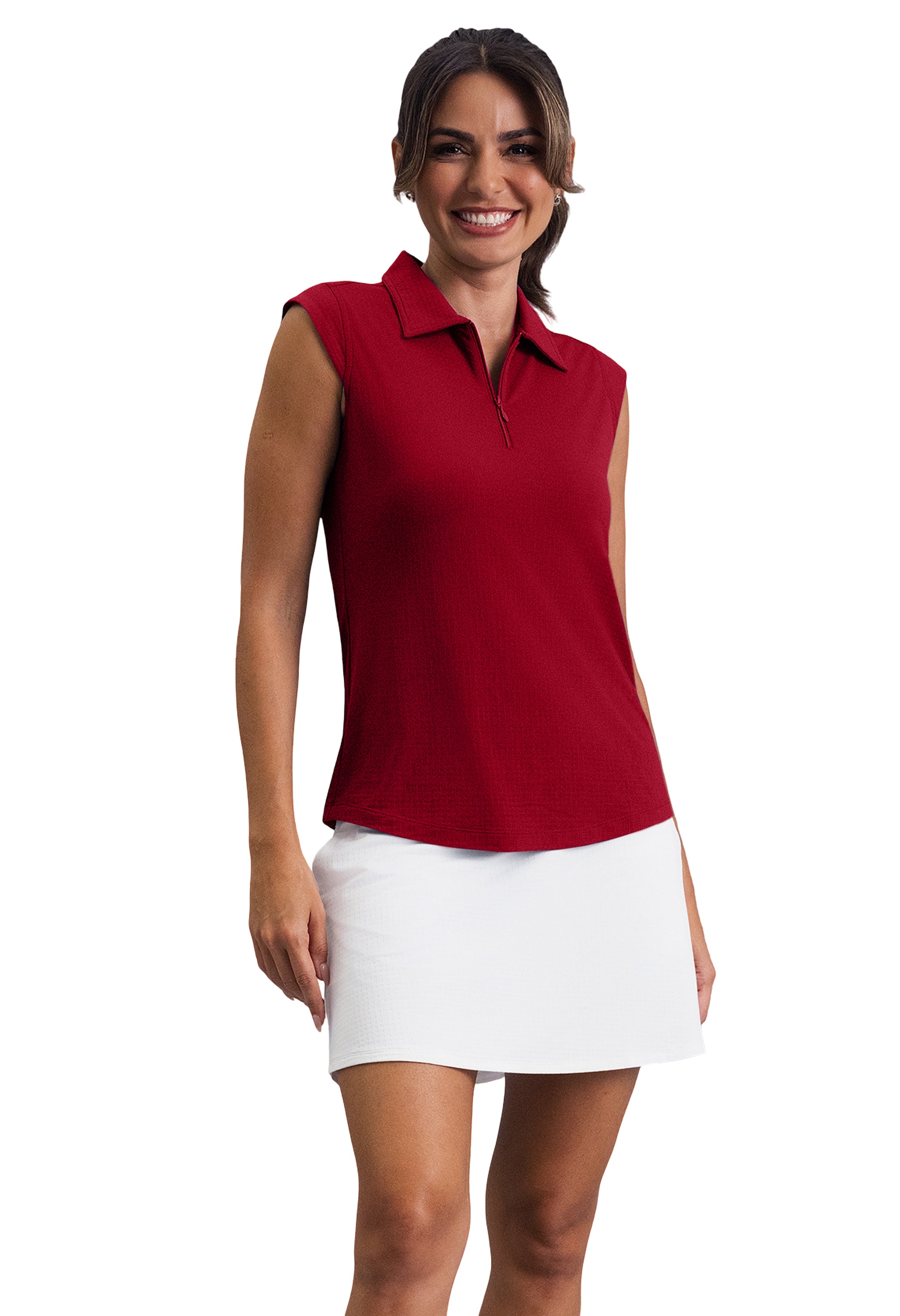 Solid Sleeveless Polo