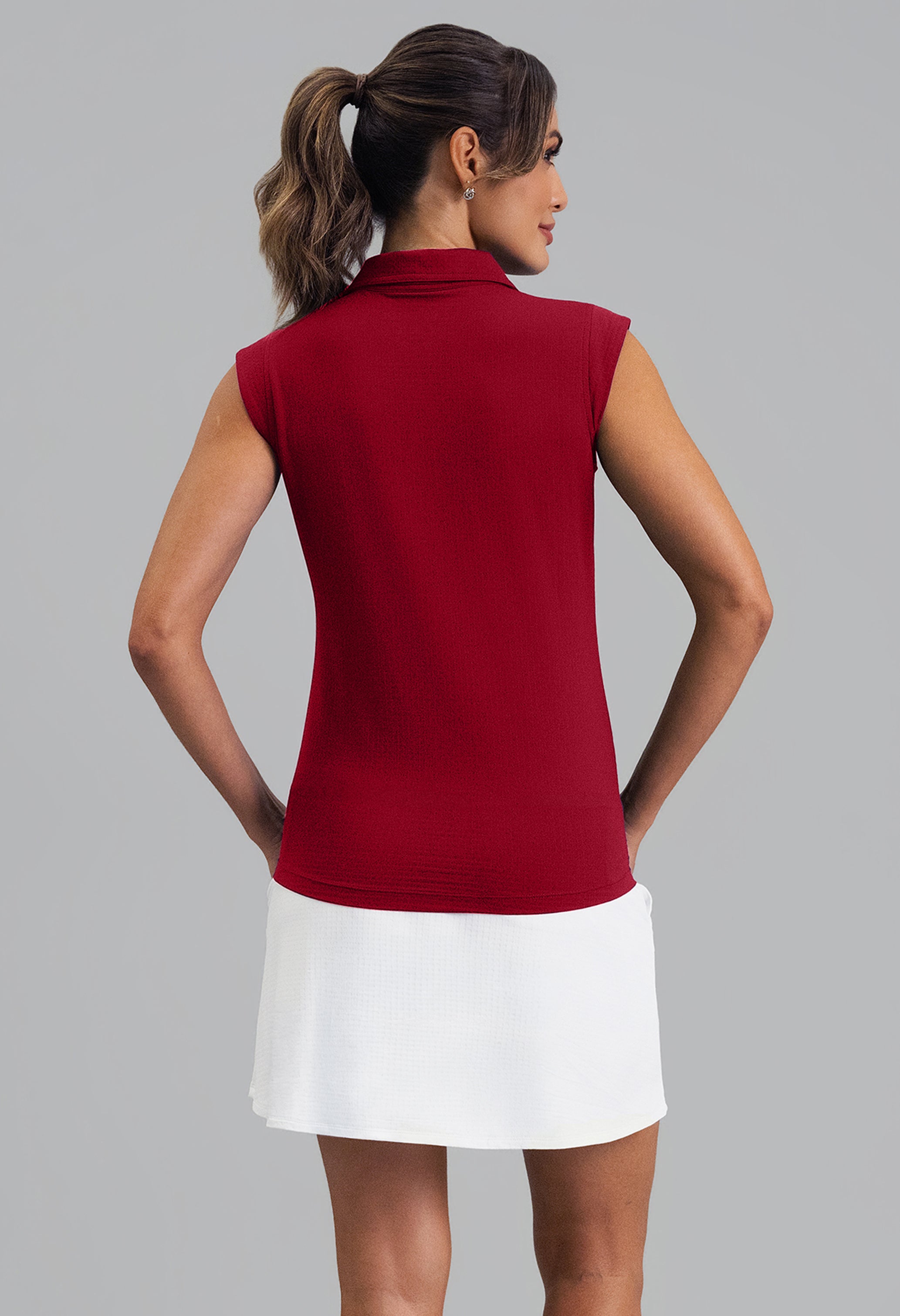 Solid Sleeveless Polo