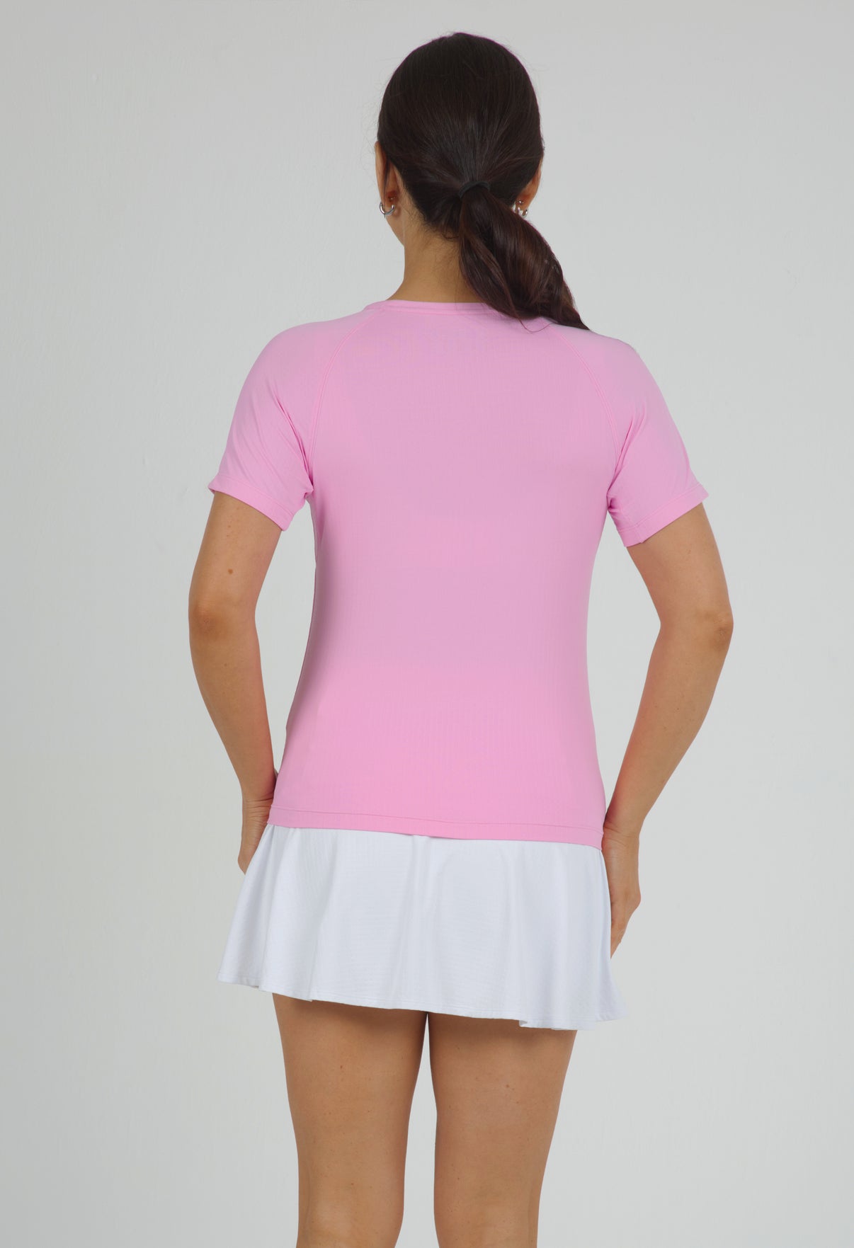 IBKÜL - Solid Short Sleeve Crew Neck - 85000 - Color: Candy Pink