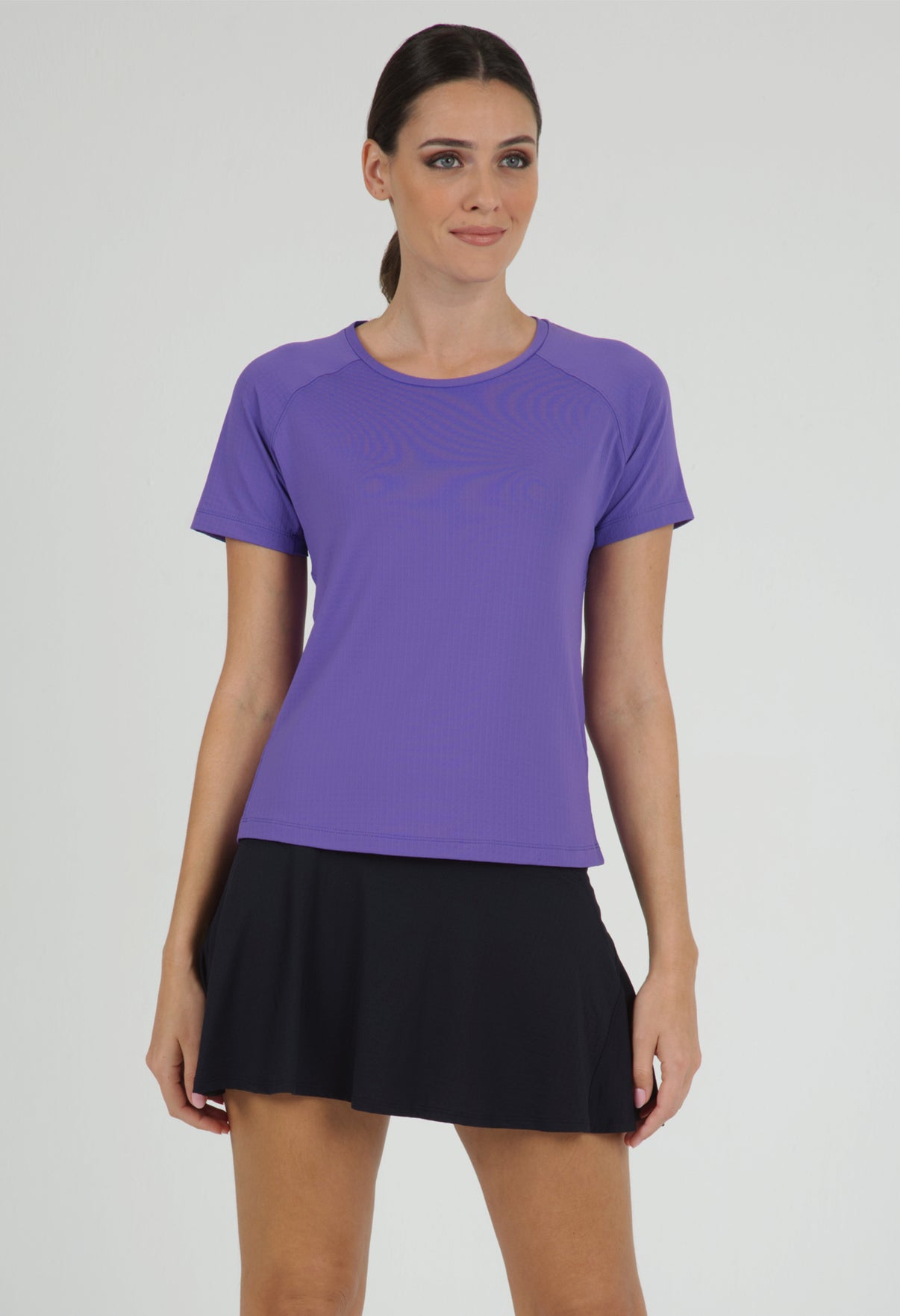IBKÜL - Solid Short Sleeve Crew Neck - 85000 - Color: Plum