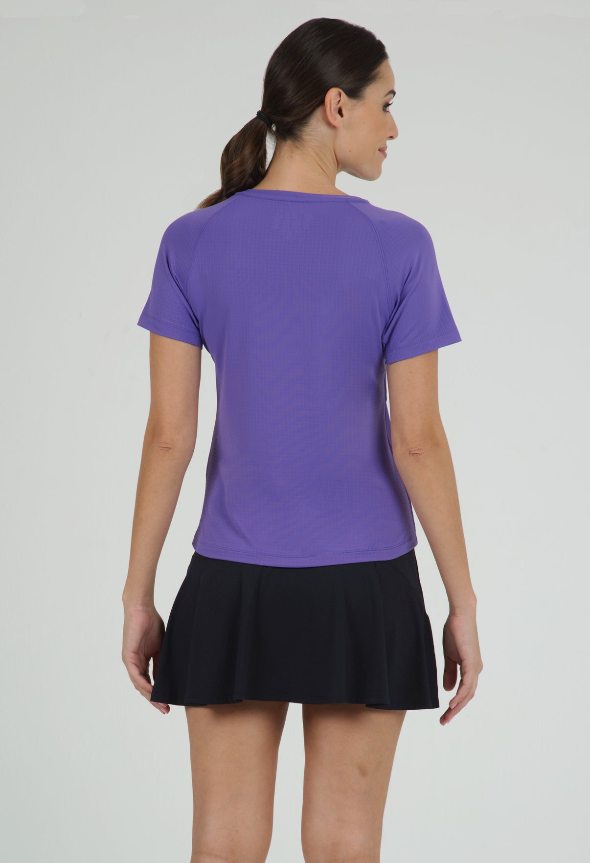 IBKÜL - Solid Short Sleeve Crew Neck - 85000 - Color: Plum
