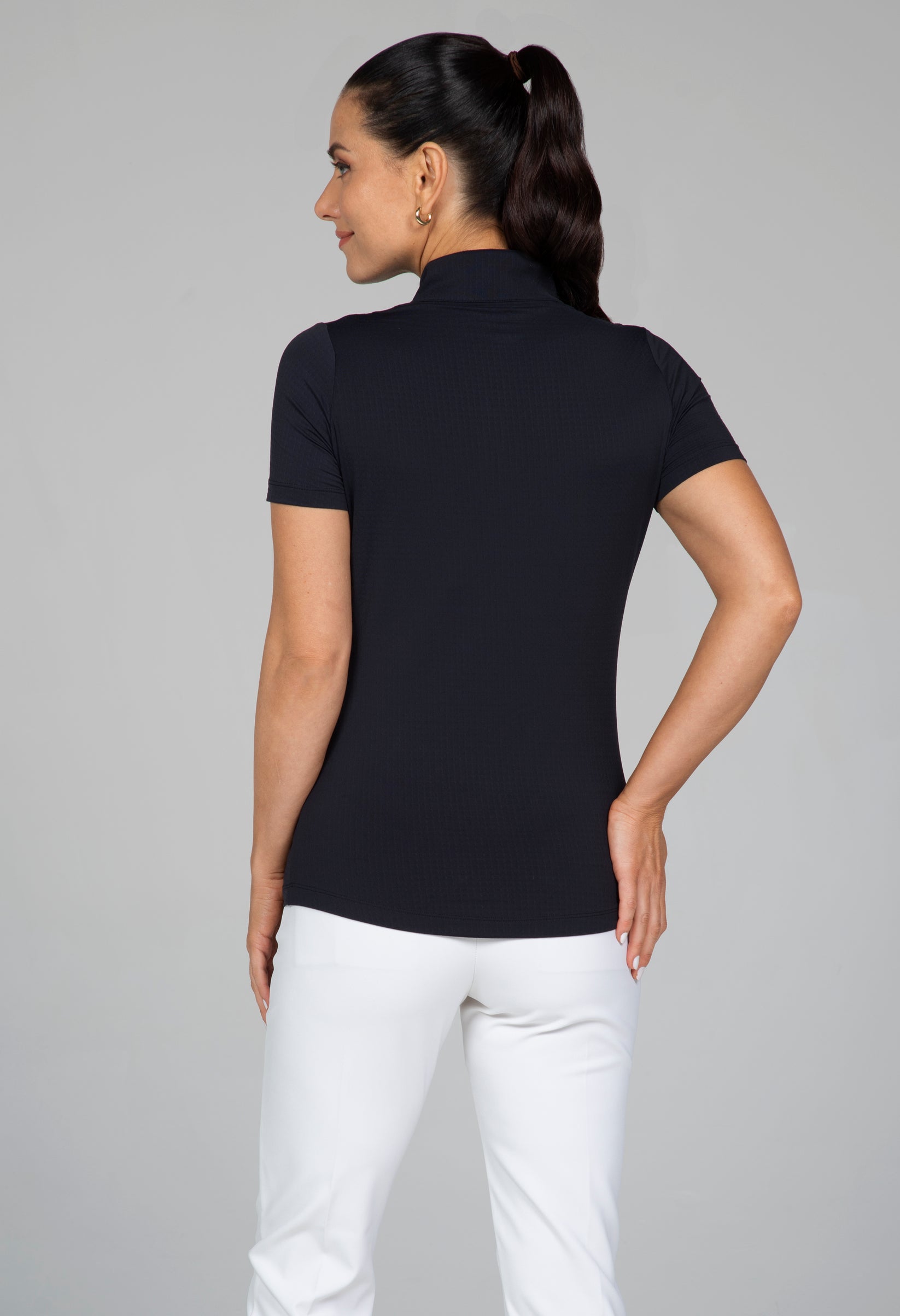 ibkul long sleeve zip mock neck