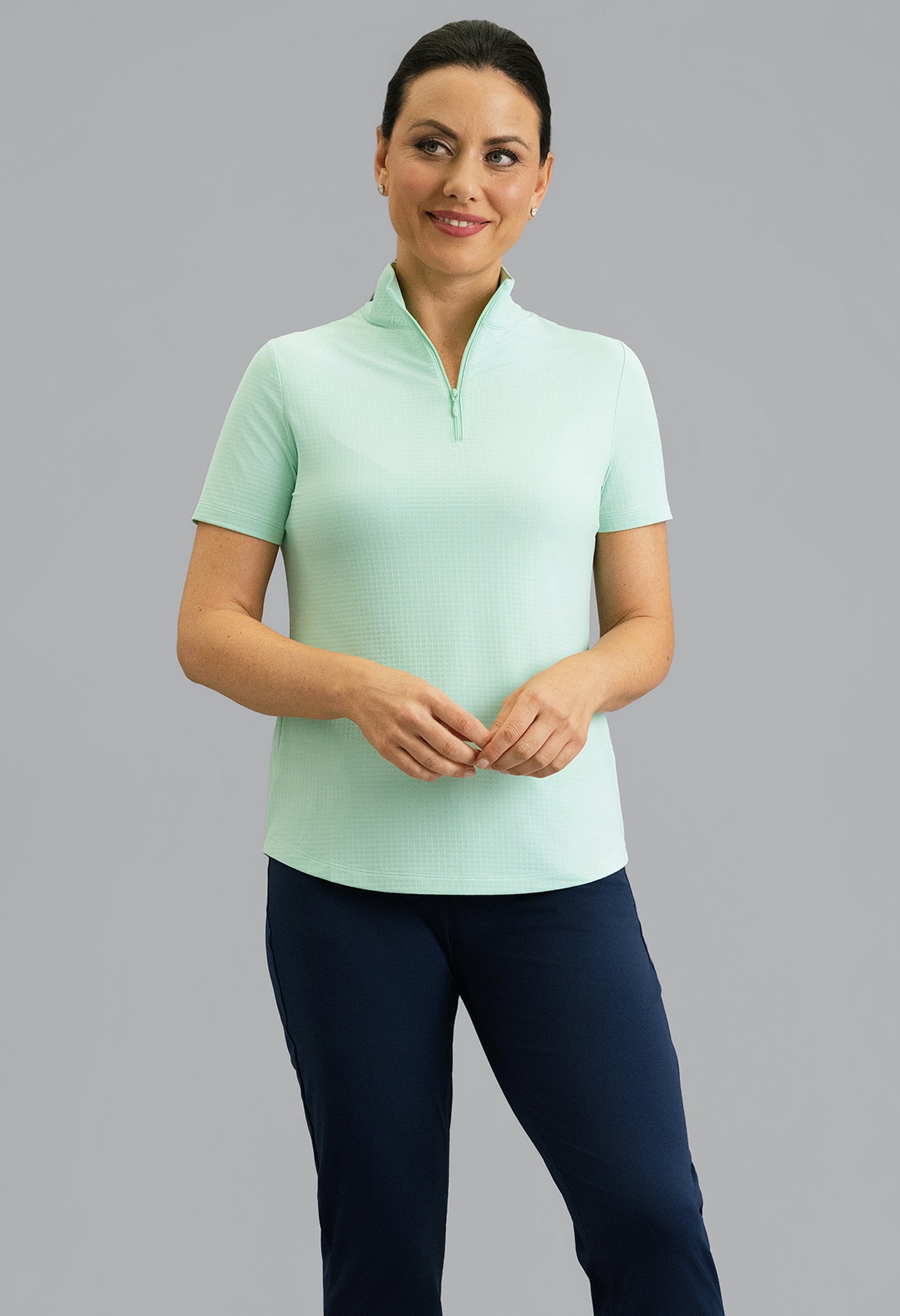 Short Sleeve Mock Neck