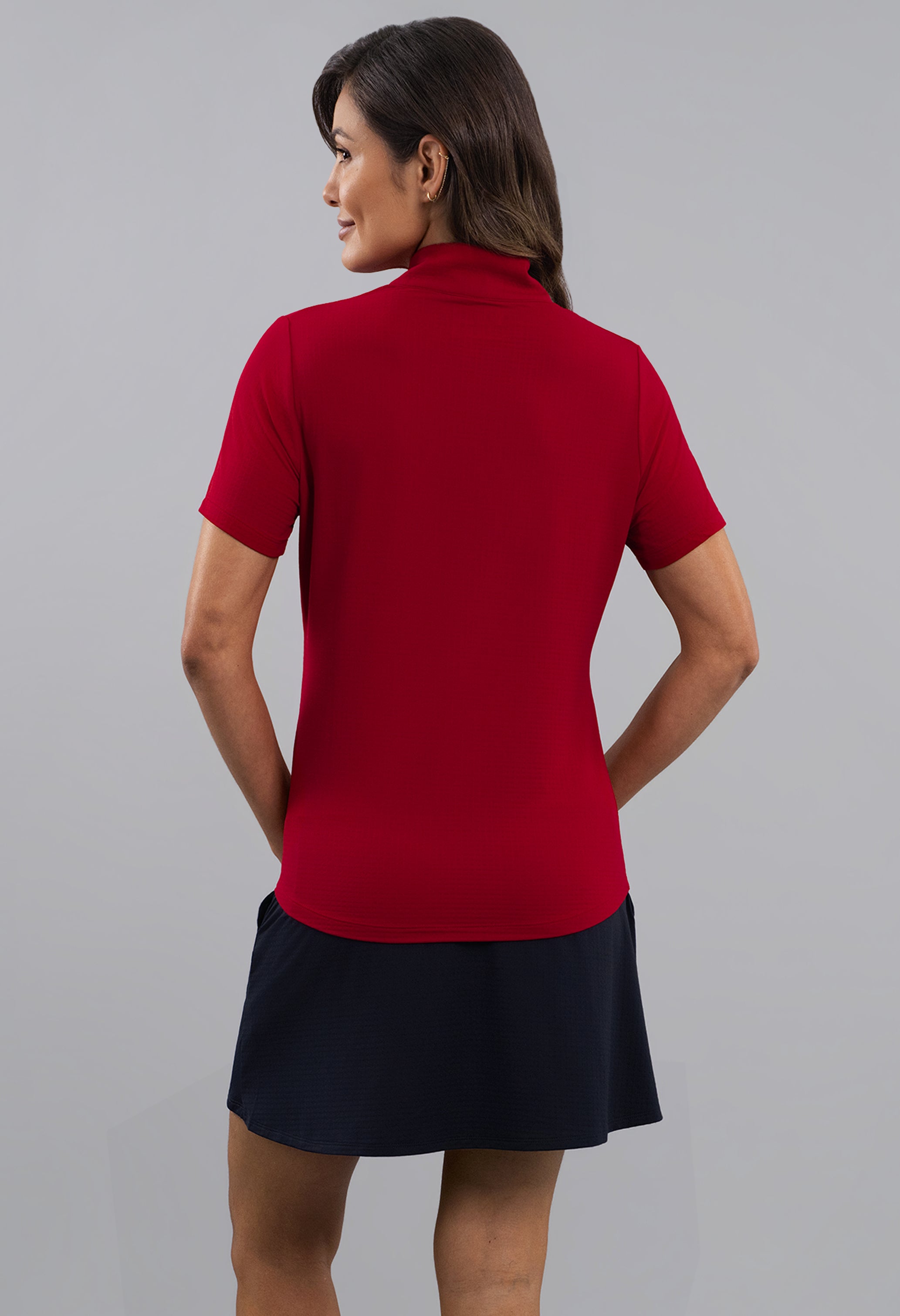 Short Sleeve Mock Neck