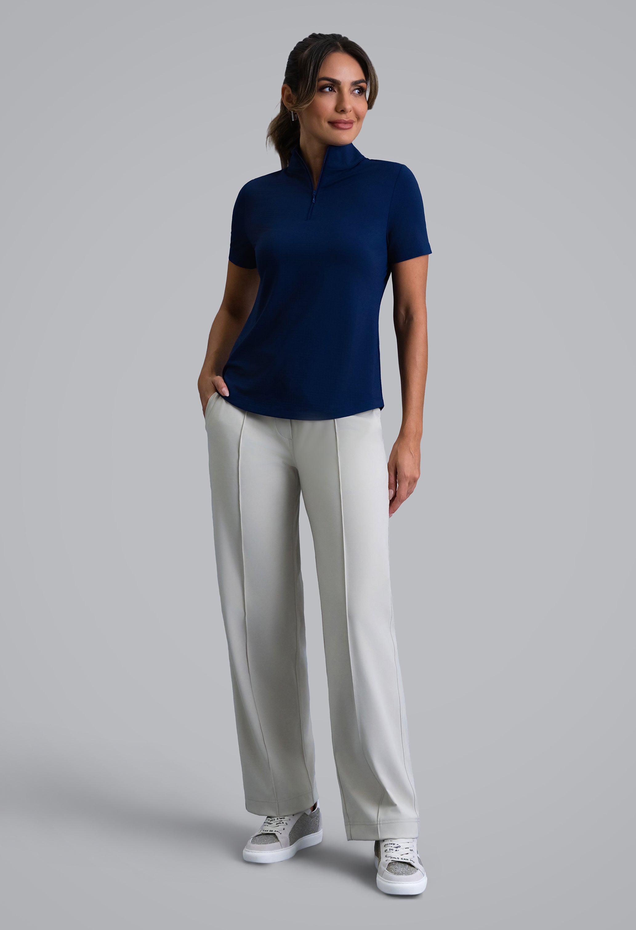 Short Sleeve Mock Neck
