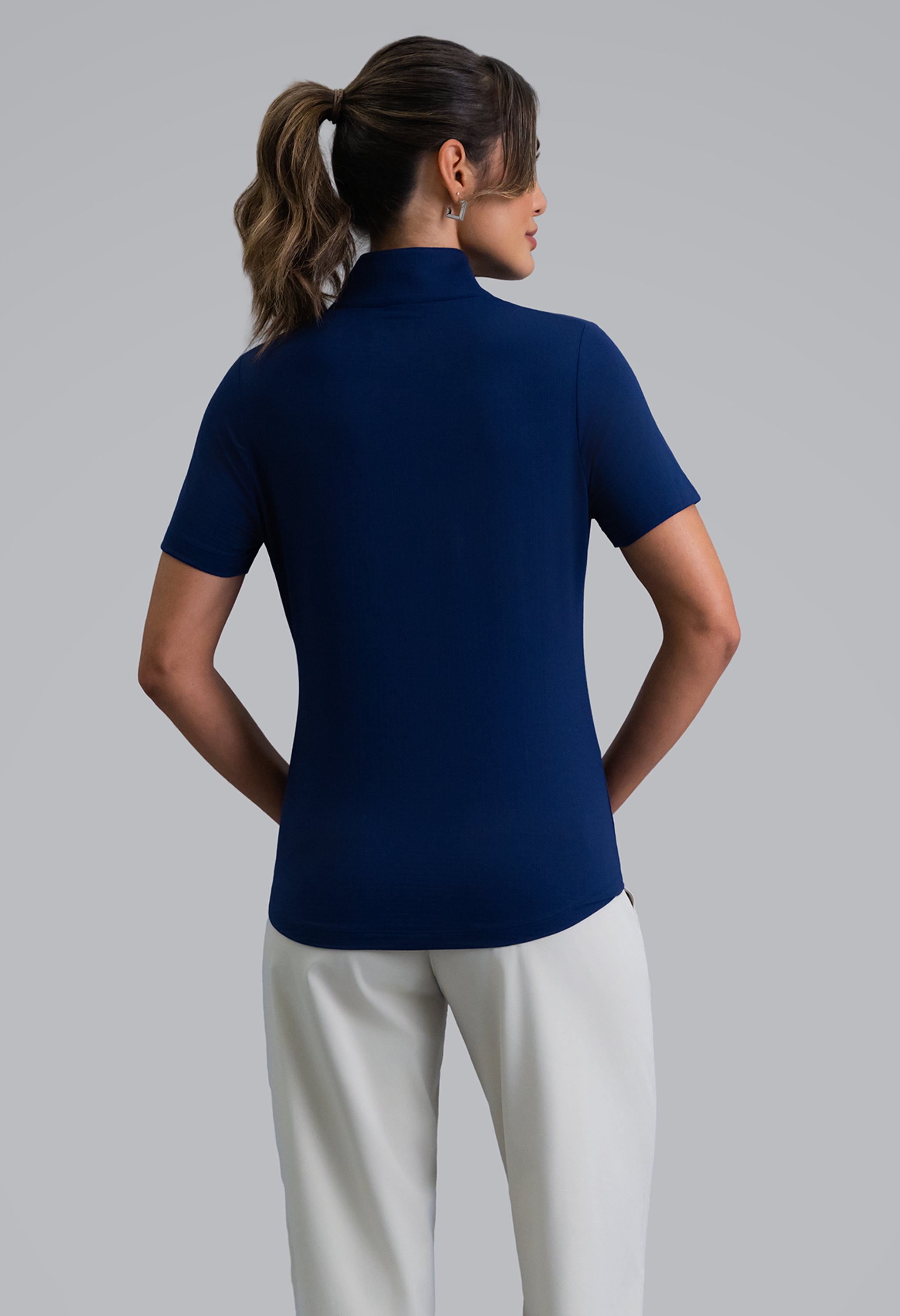 Short Sleeve Mock Neck