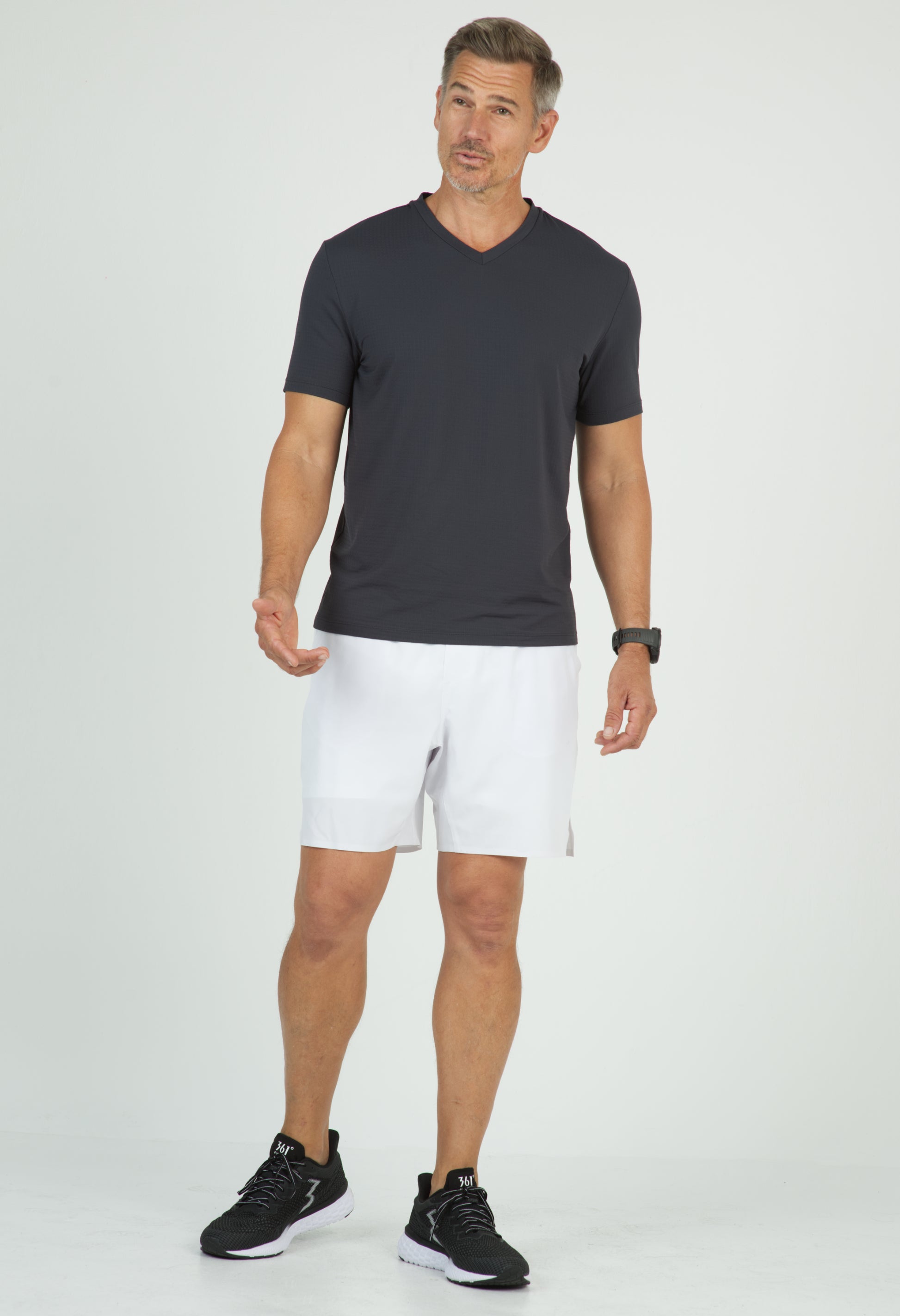 IBKÜL - Solid Short Sleeve V Neck - 89199 - Color: Charcoal