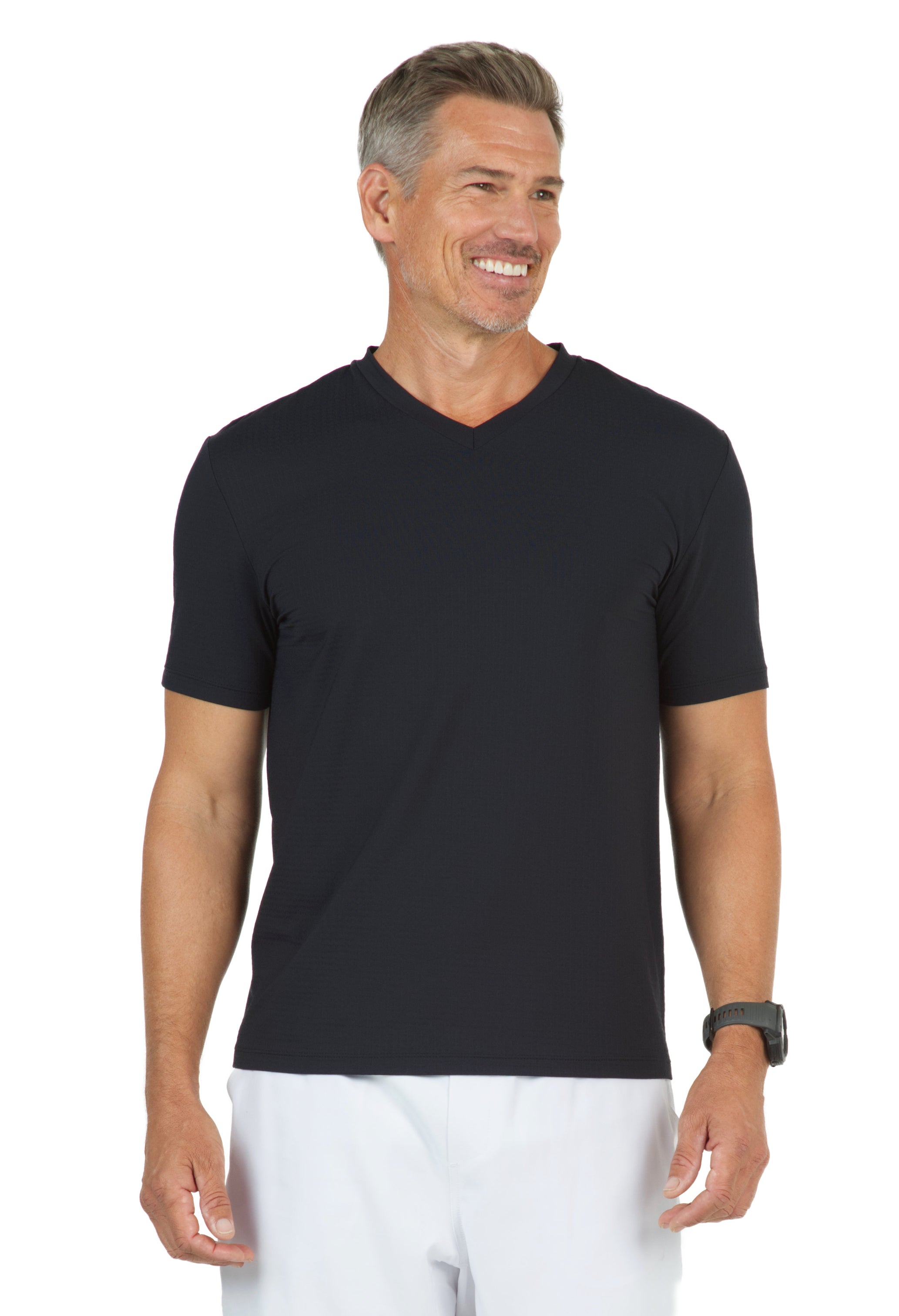 Solid Short Sleeve V Neck - 89199