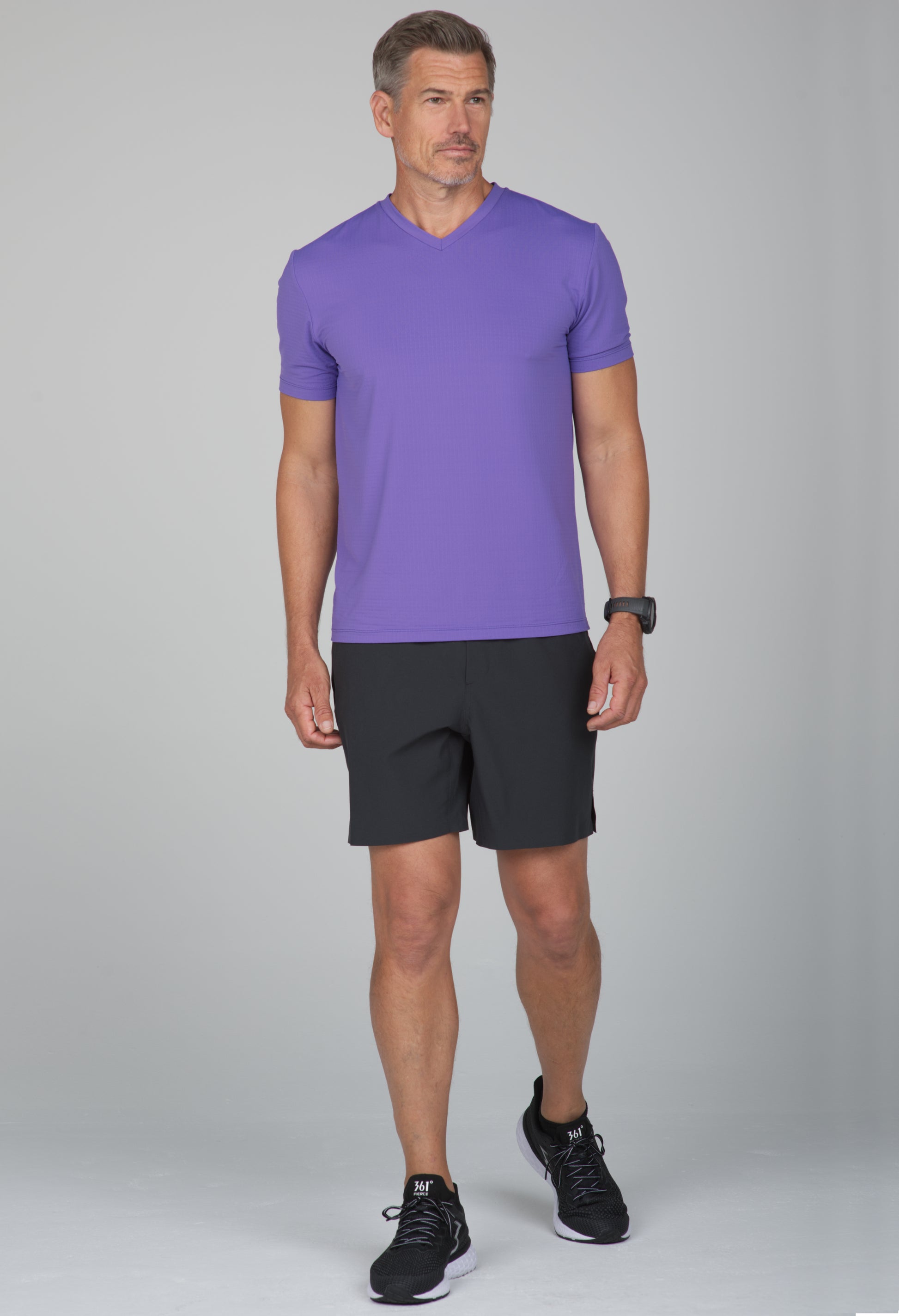 IBKÜL - Solid Short Sleeve V Neck - 89199 - Color: Plum