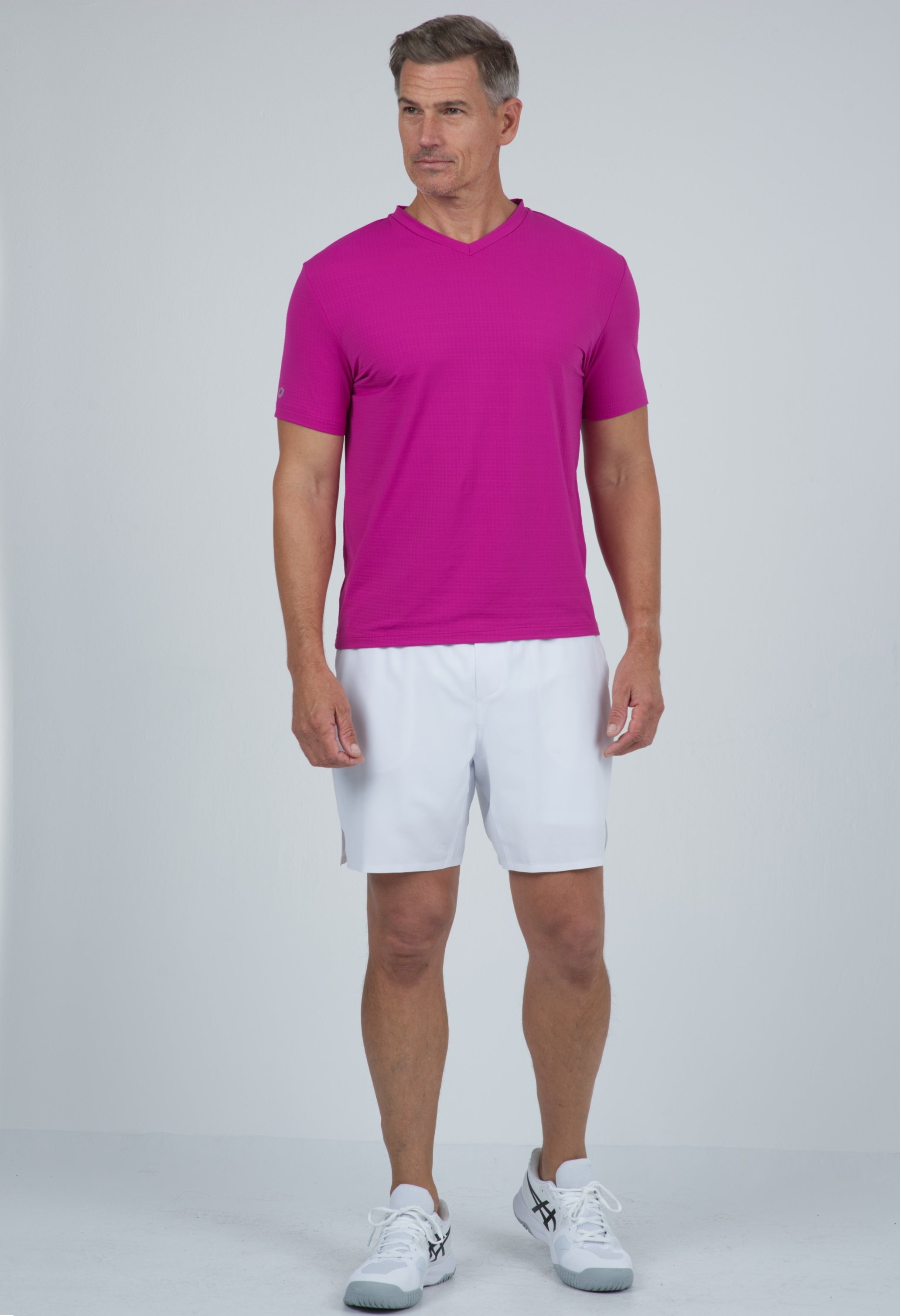 Solid Short Sleeve V Neck