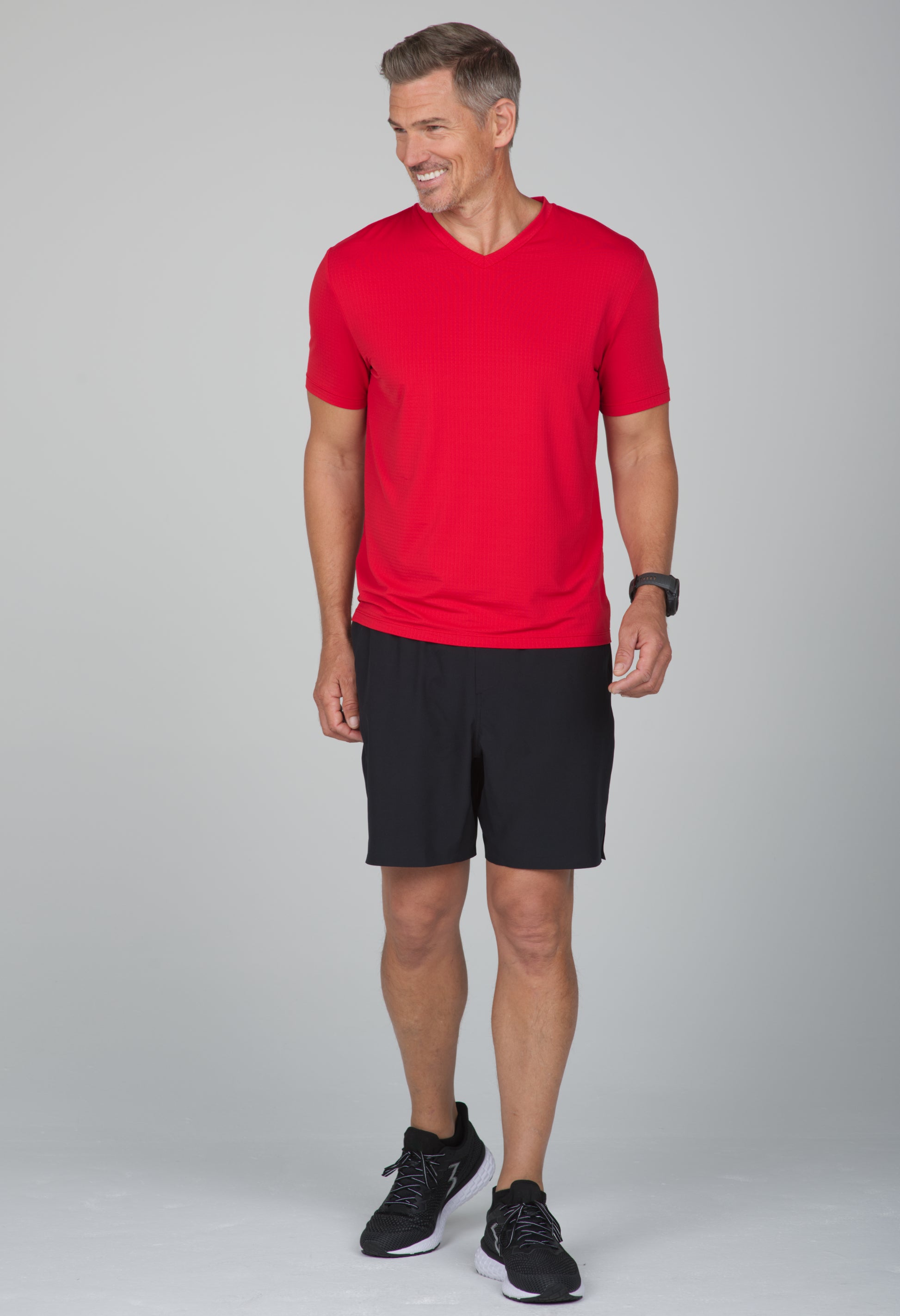 IBKÜL - Solid Short Sleeve V Neck - 89199 - Color: Red